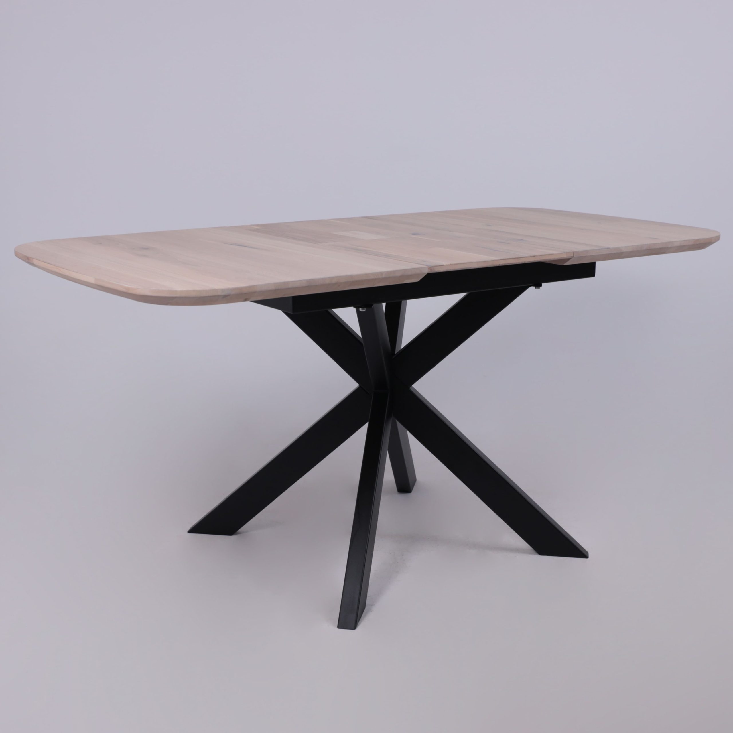 Стол ВЕЙВ раздвижной, 120(160)*80*75, дуб беленый/черный (ПрР-3 DSW (02) КСЕ/Р-80)