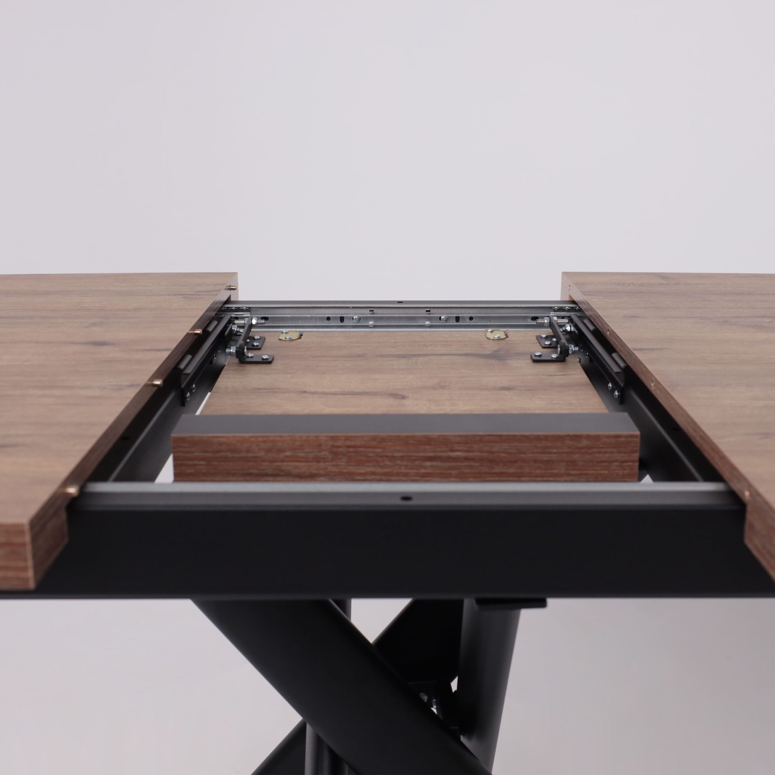 Стол LEONEL-130, раздвижной 130(165)х85, Дуб Веллингтон/Черный