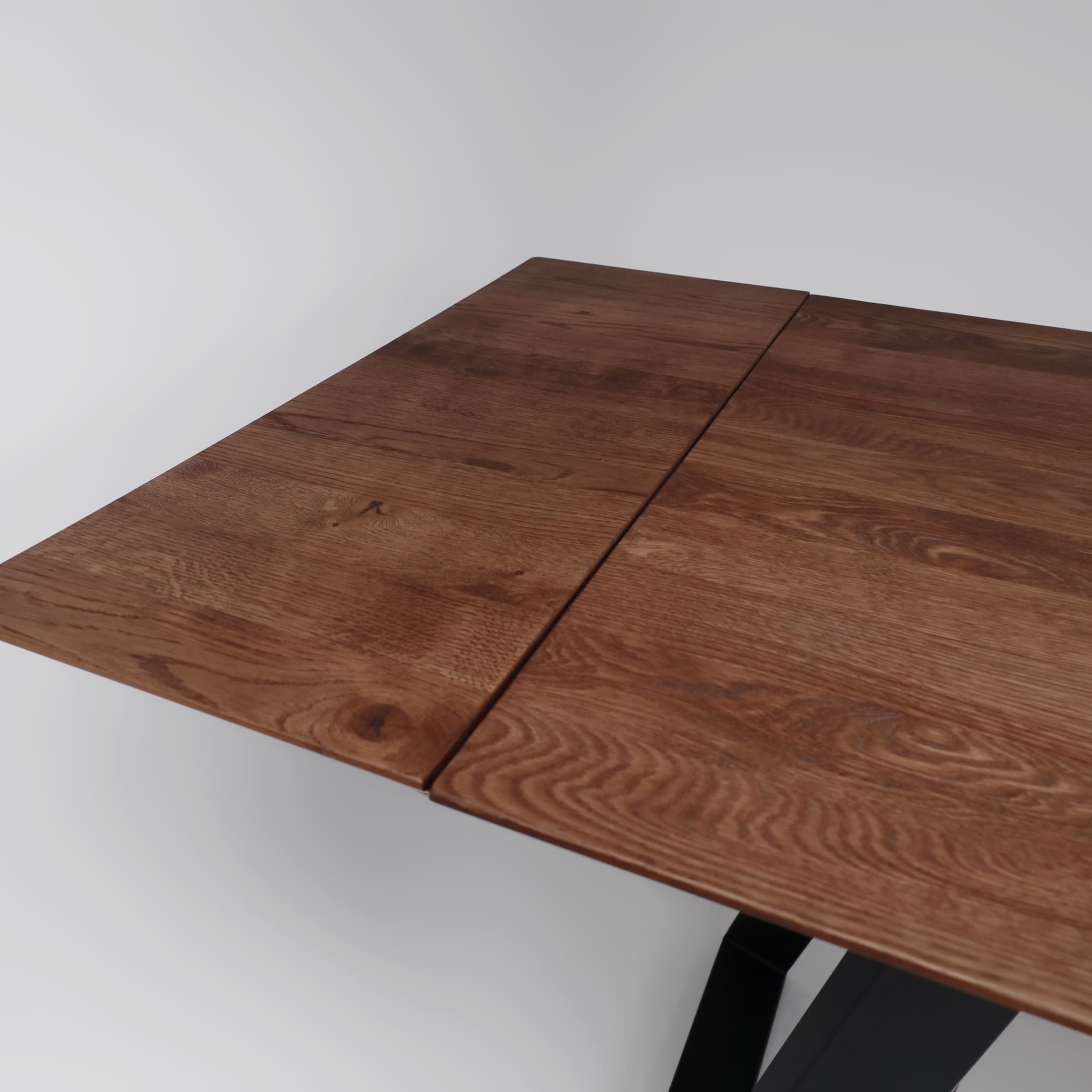 Стол САНГАЙ раздвижной, 160(220)*80*80, дуб мореный/ черный (ПрР-7 DSW (02) ТрН/Р-80)