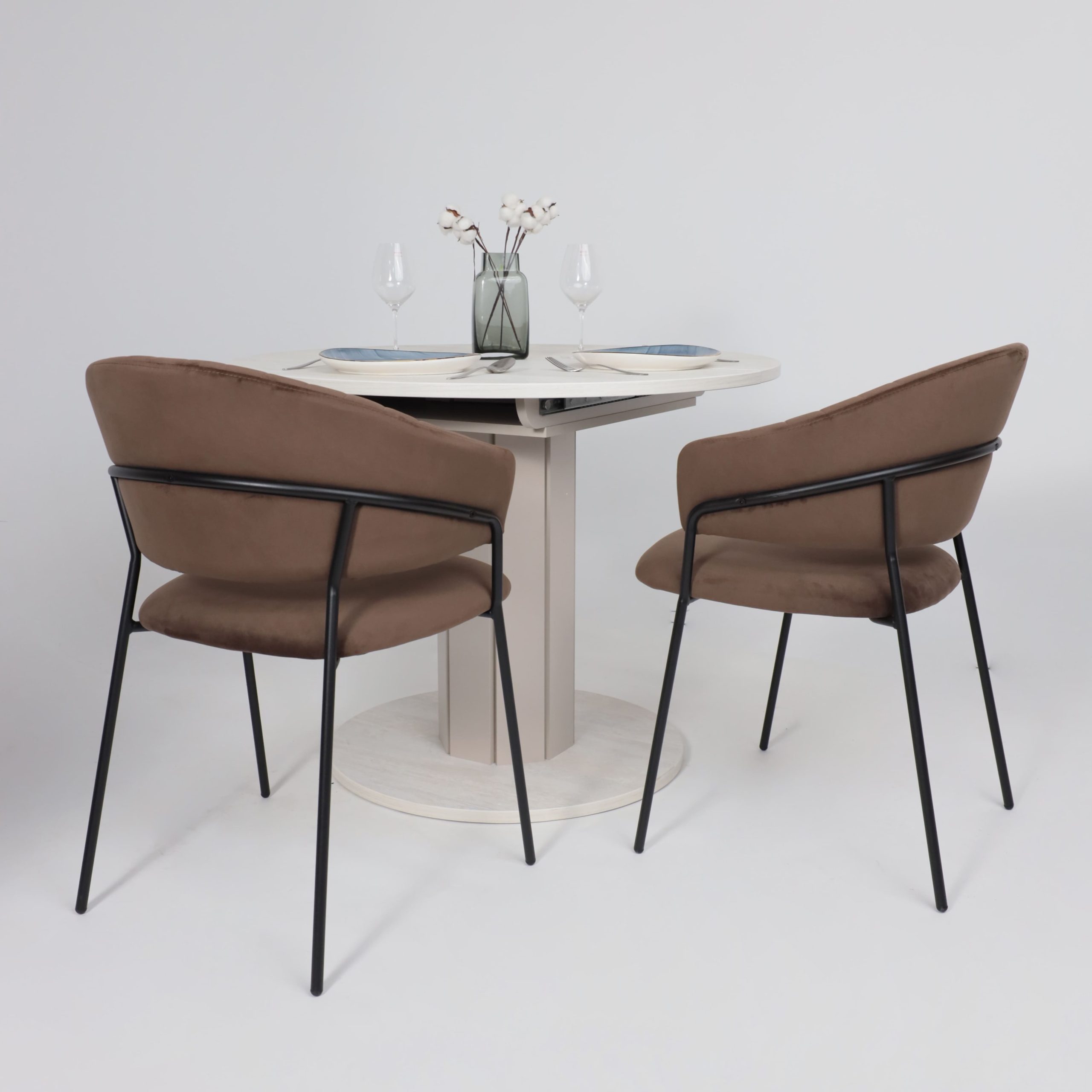 Стол раздвижной на опоре ONTARIO,1000(1300)*760*1000, (ледяное дерево/персидский жемчуг)