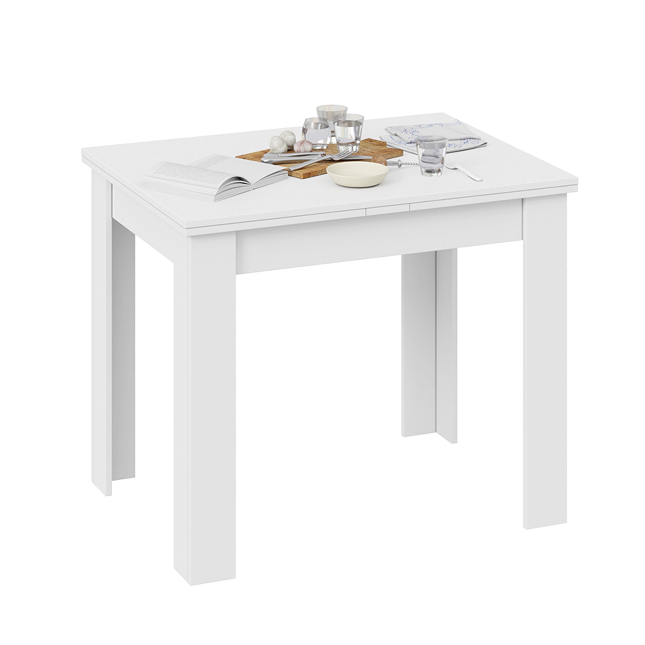 Стол раздвижной ПРОМО Тип 3, 900(1698)*670, белый/белый