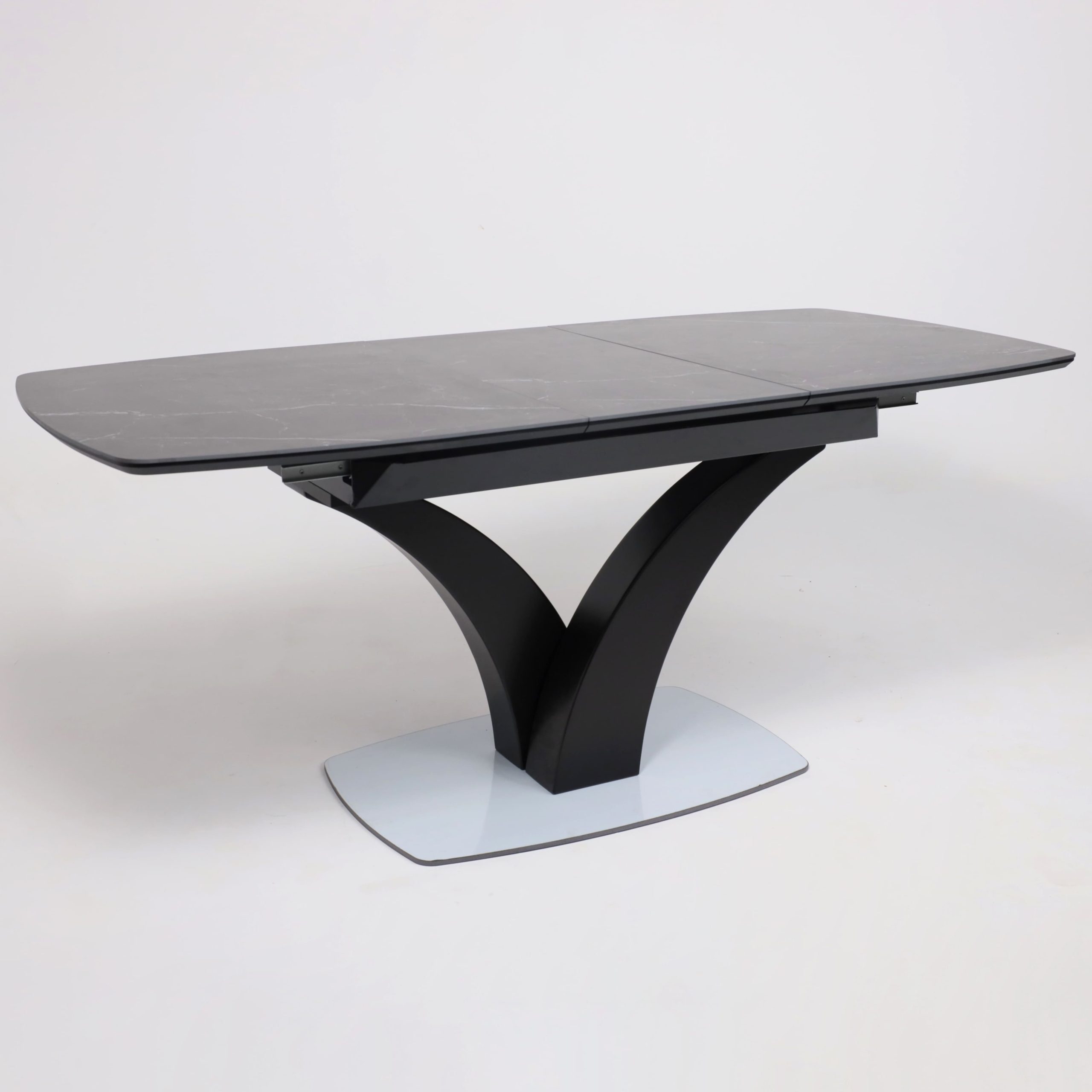 Стол НОТР ДАМ MODERNE, керамика 0 кат. 1400(1800)*850, Камень черный Greys Black /Черный матовый