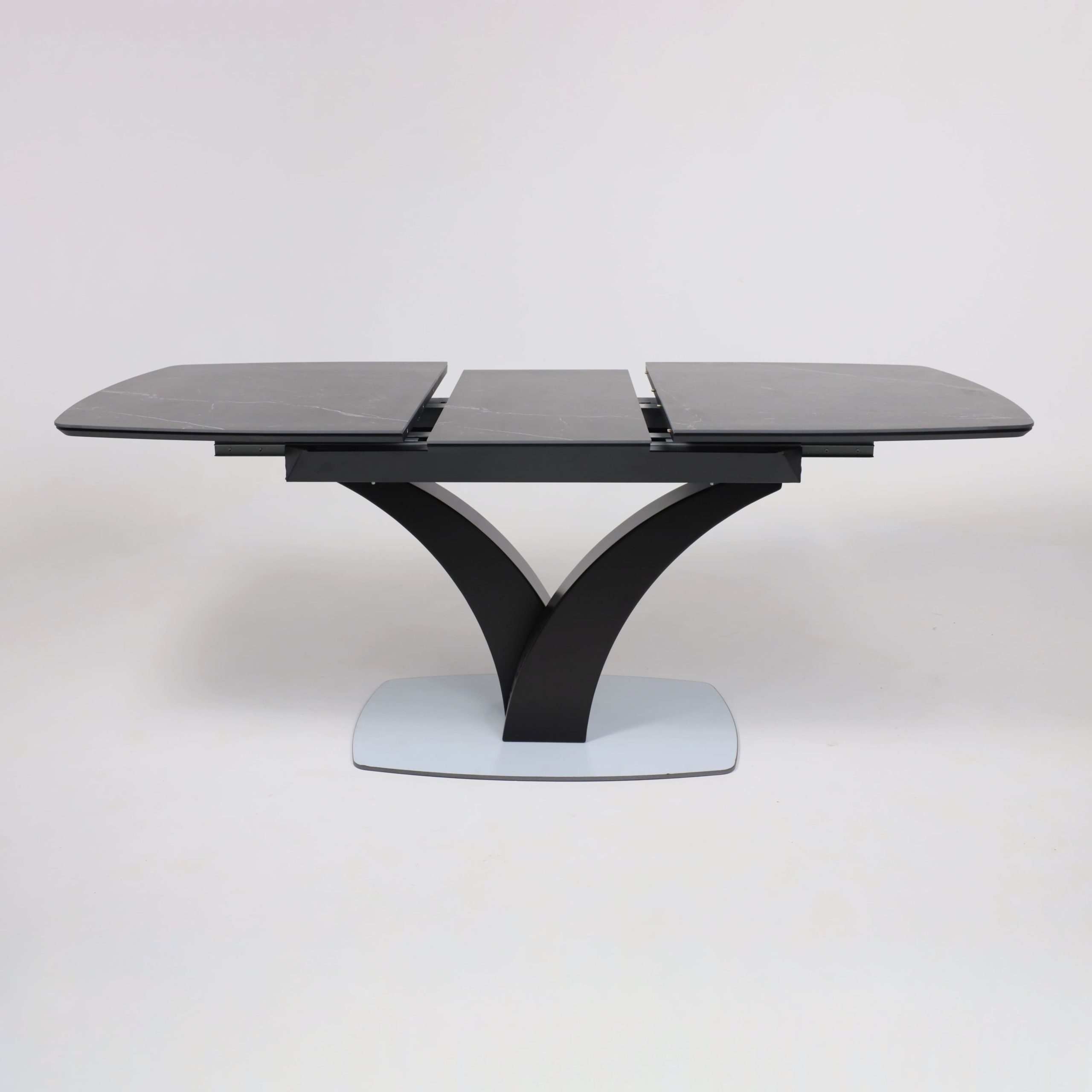 Стол НОТР ДАМ MODERNE, керамика 0 кат. 1400(1800)*850, Камень черный Greys Black /Черный матовый