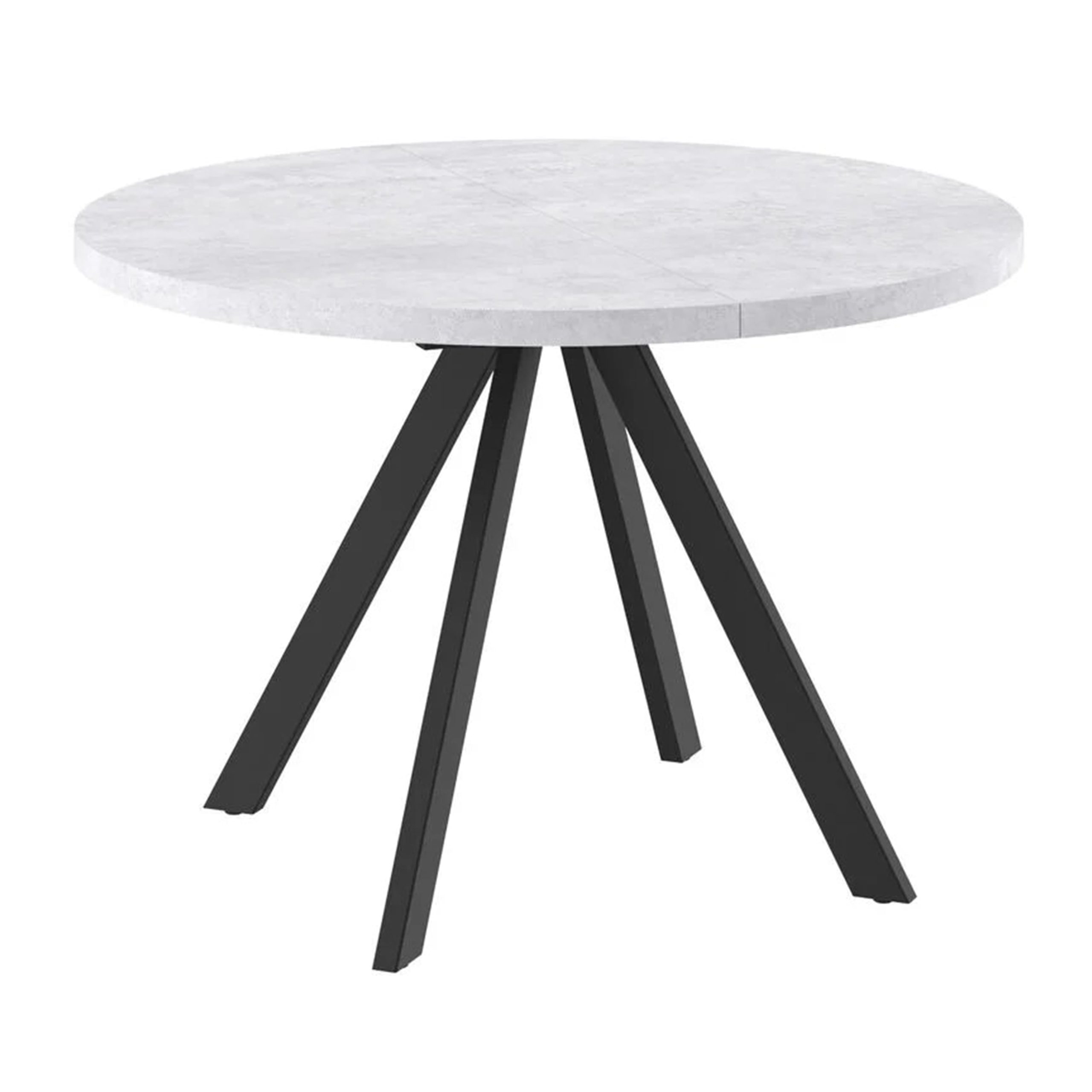 Стол RONDO М-100, круглый раздвижной 100(135), СЕРЫЙ СЛАНЕЦ/Черный