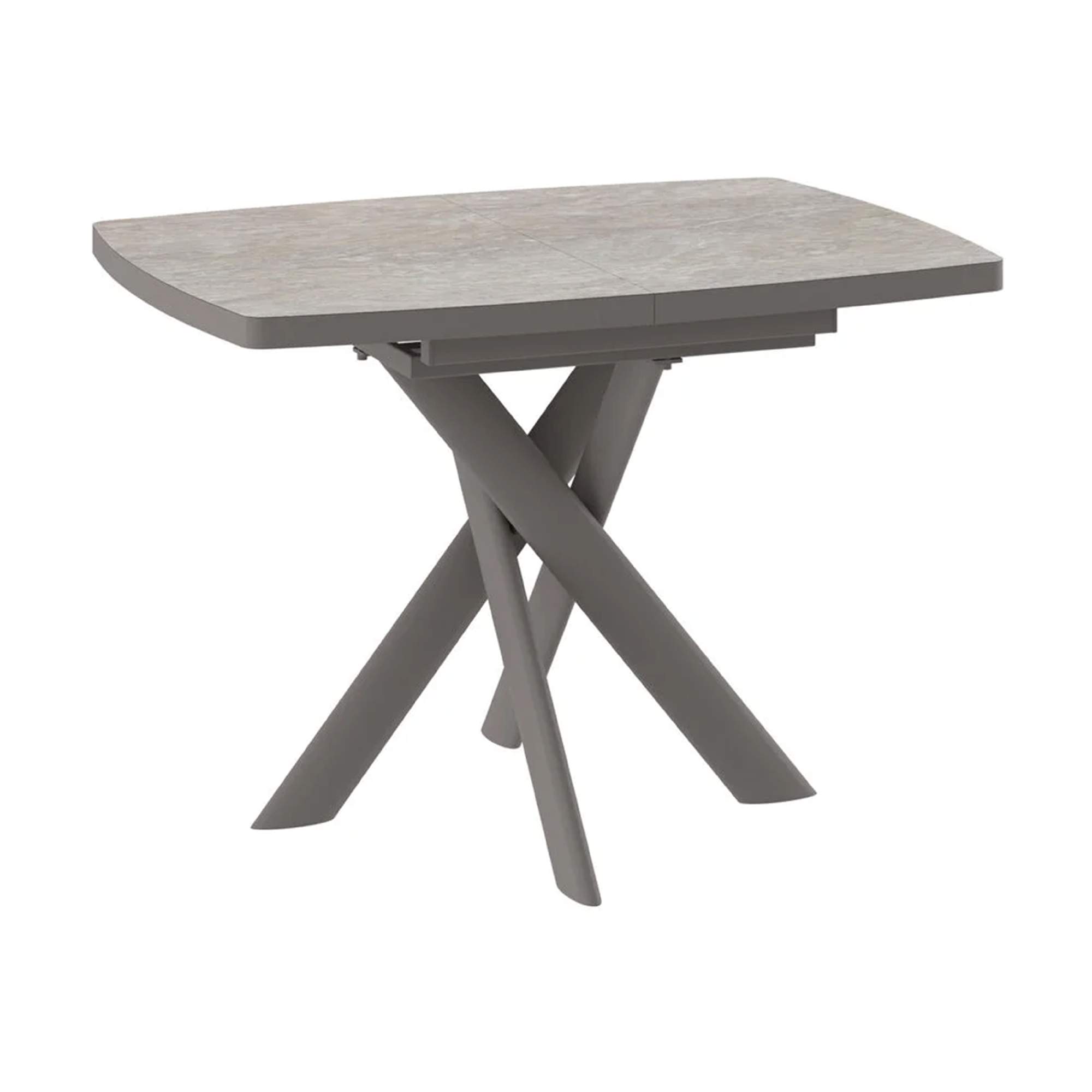 Стол LEONEL-110, раздвижной 110(145)х80, Бежевый камень-HPL/Капучино