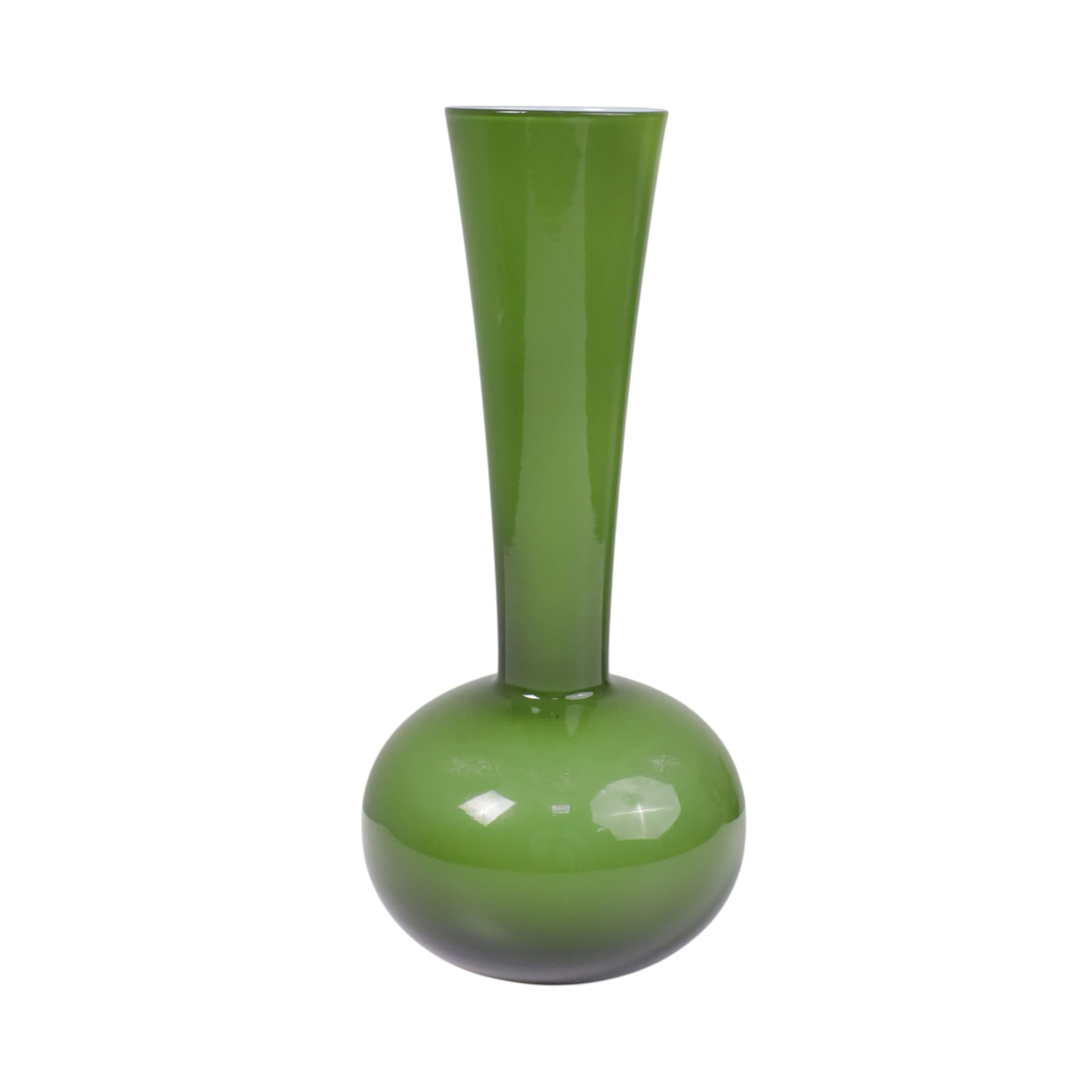 Ваза керамическая FLORA, зеленый, 8*32см