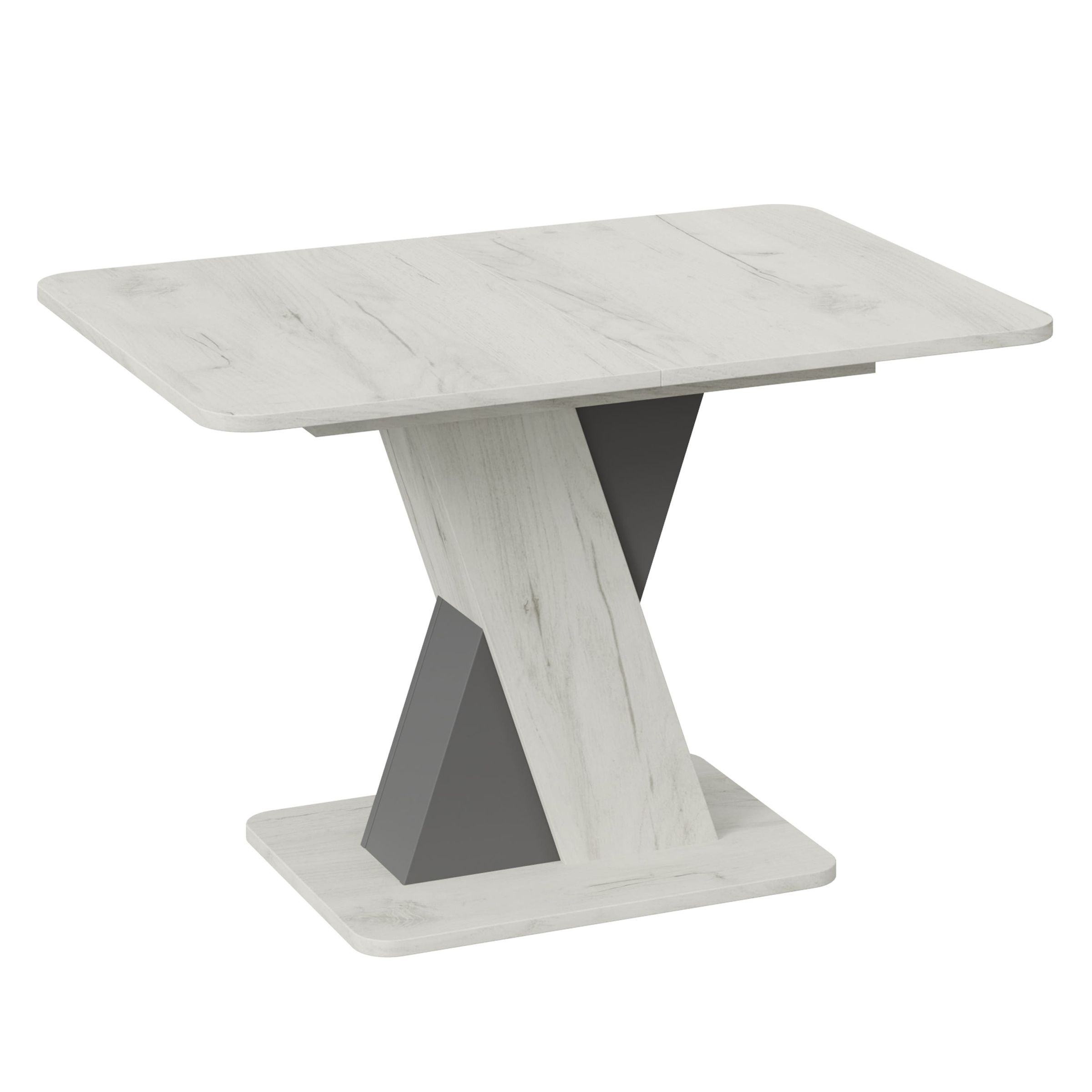 Стол обеденный ЛЮКСЕМБУРГ Тип 3, 1201(1581)*800, дуб крафт белый/серый