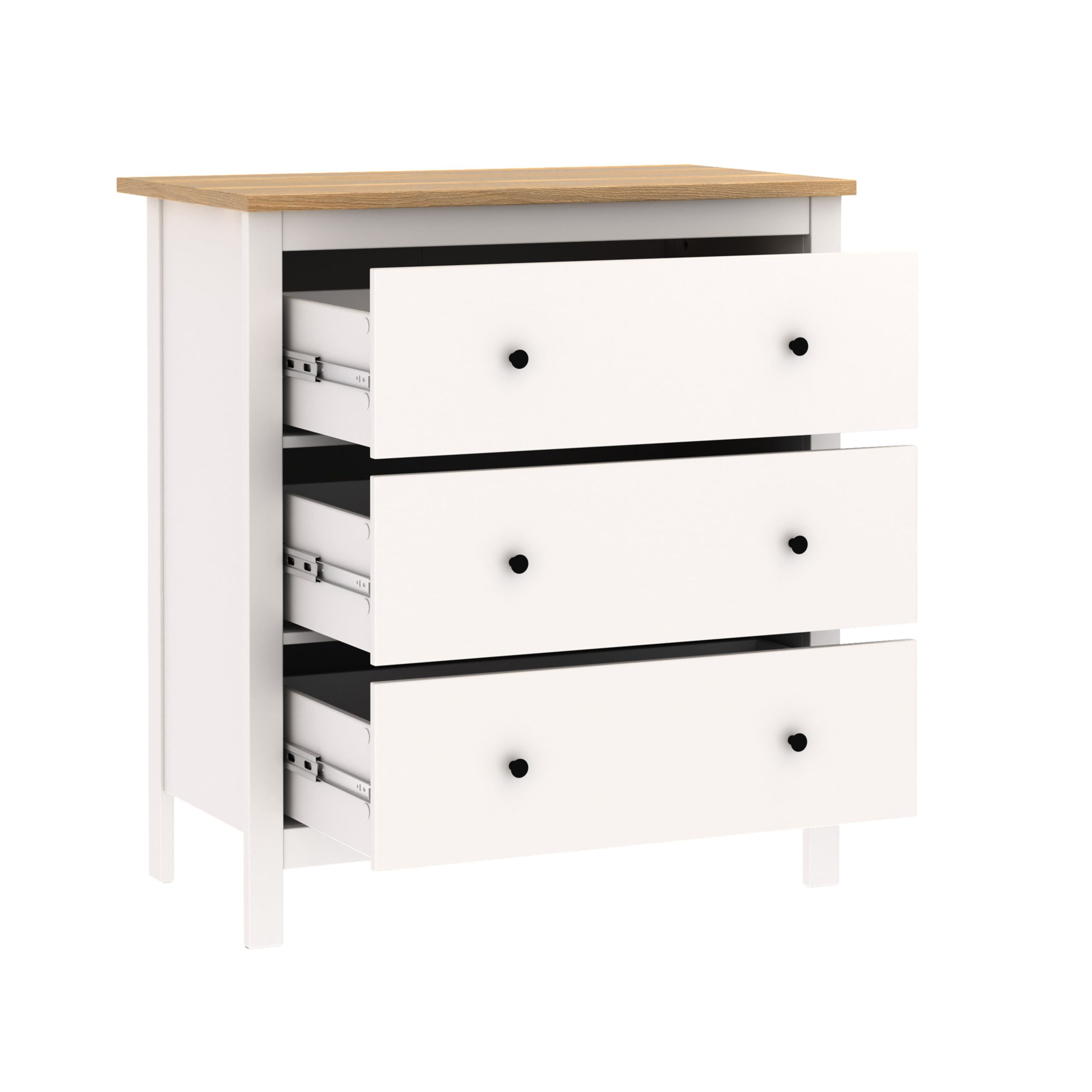 Комод САГА 3 ящика, белый/ясень (2.08.02.020.14 RU)