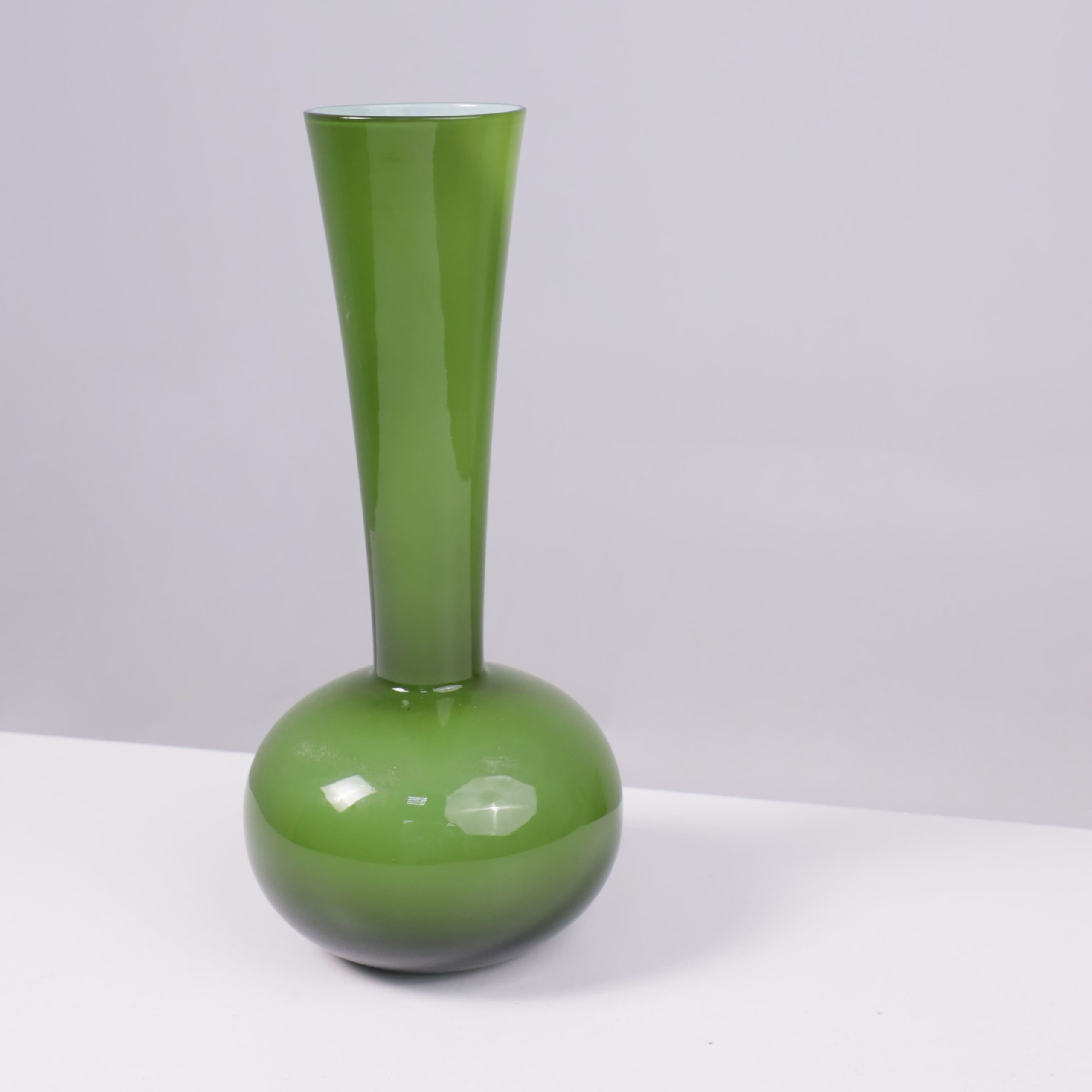 Ваза керамическая FLORA, зеленый, 8*32см