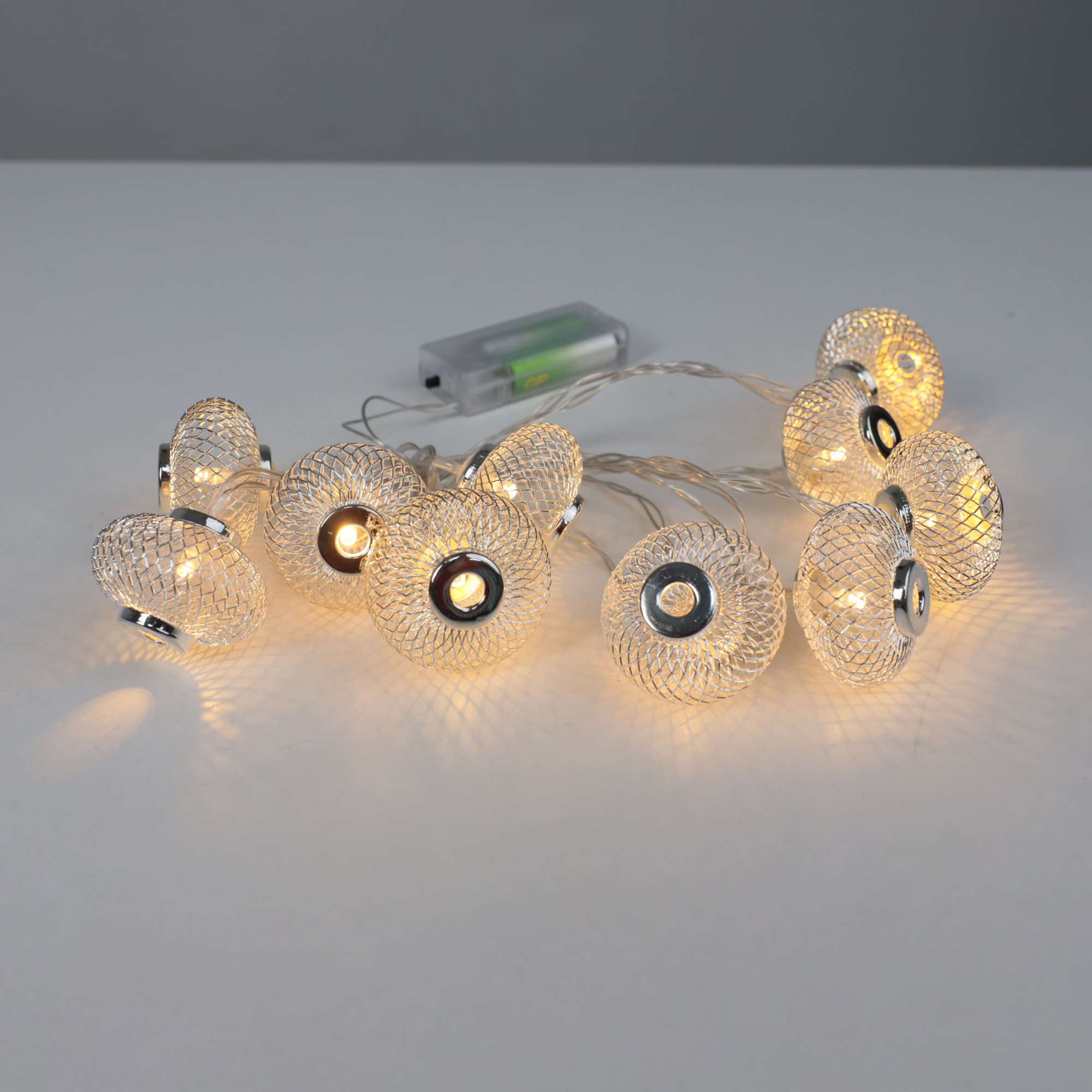 Светодиодная гирлянда AKS тип 3 ( Фонарики 10LED, 1.65м,  2АА )