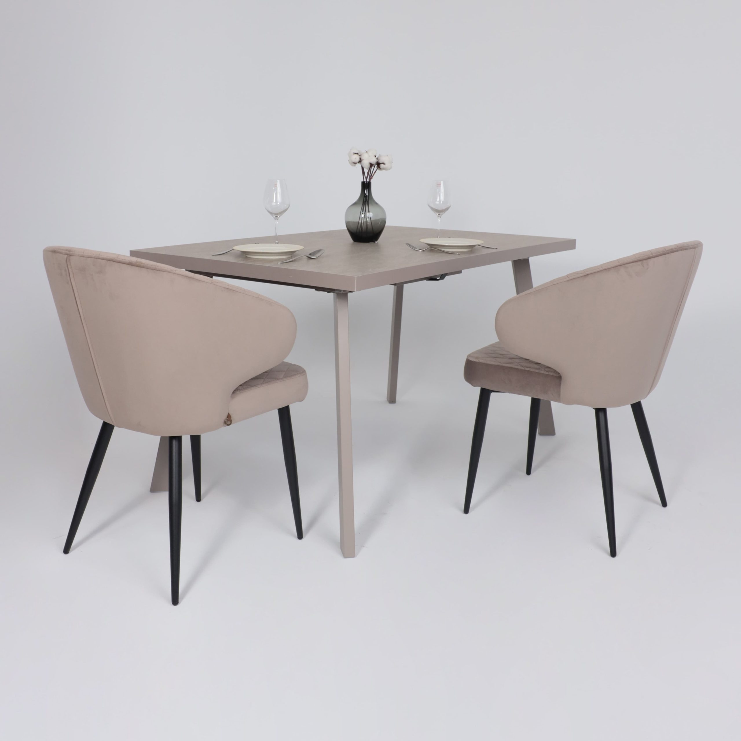 Стол BORG-140, раздвижной 140(180)х85, Бежевый камень-HPL/Капучино