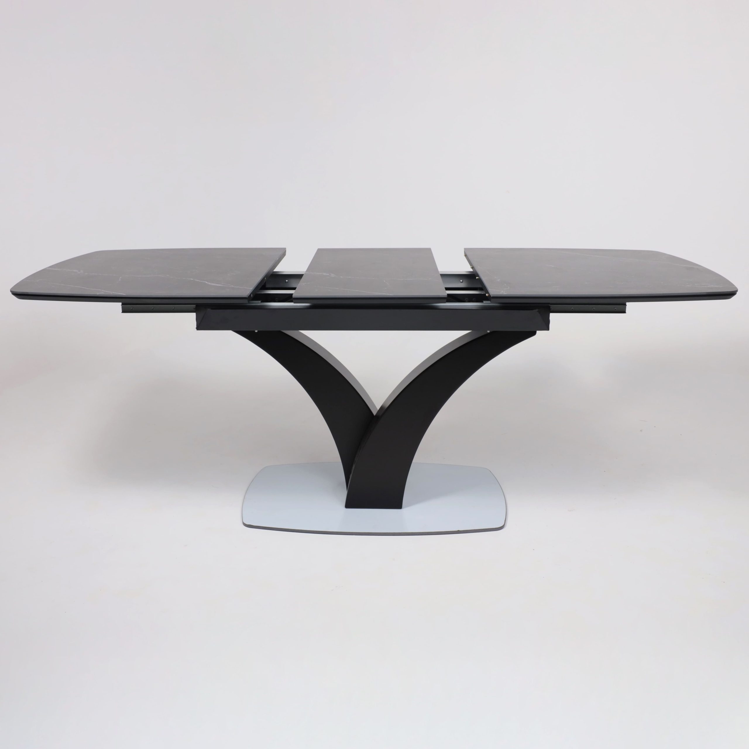 Стол НОТР ДАМ MODERNE, керамика 0 кат. 1400(1800)*850, Камень черный Greys Black /Черный матовый