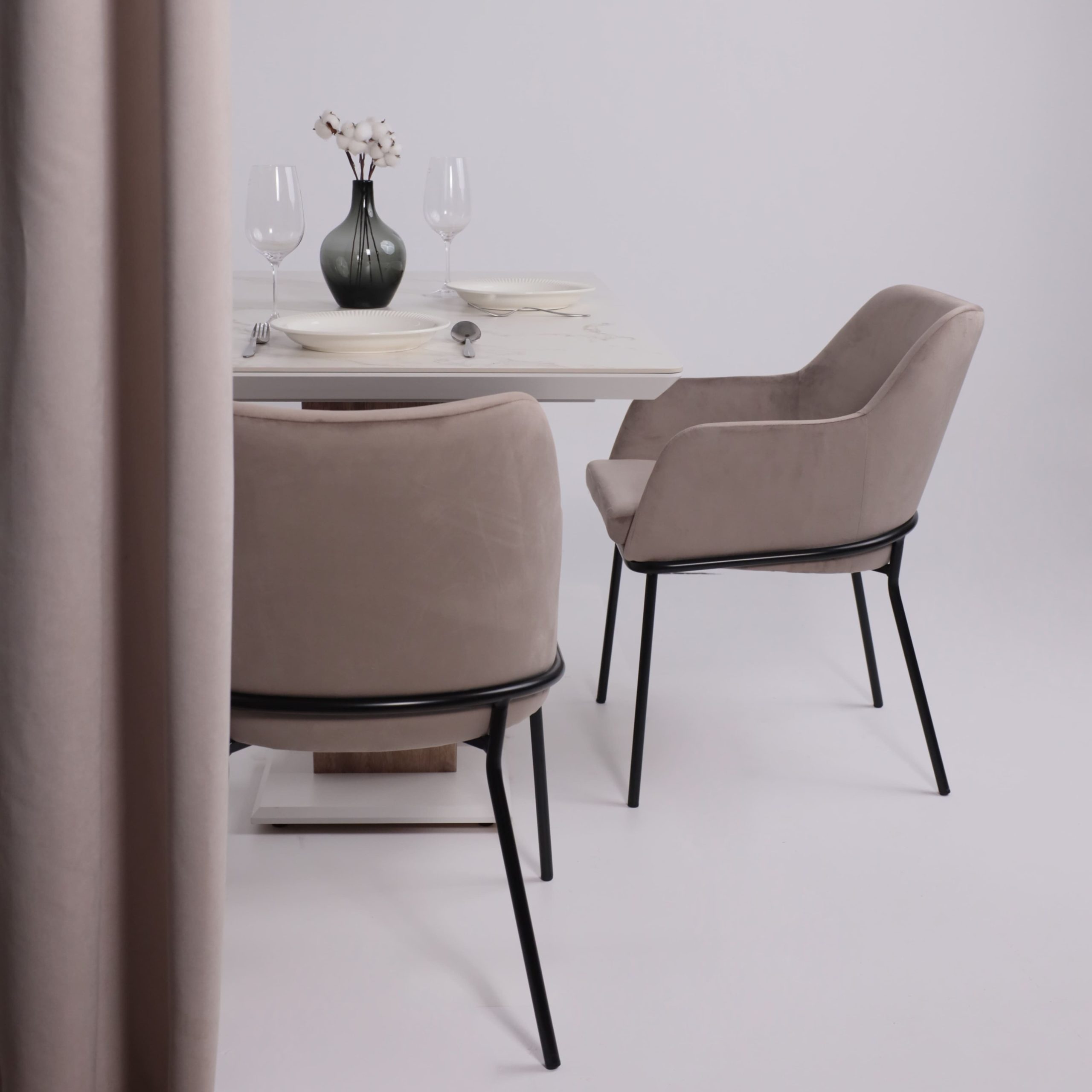 Стол ТОРОНТО, керамика 0 кат. 1400(1715)*800, Камень белый Greys white/Ель умбра