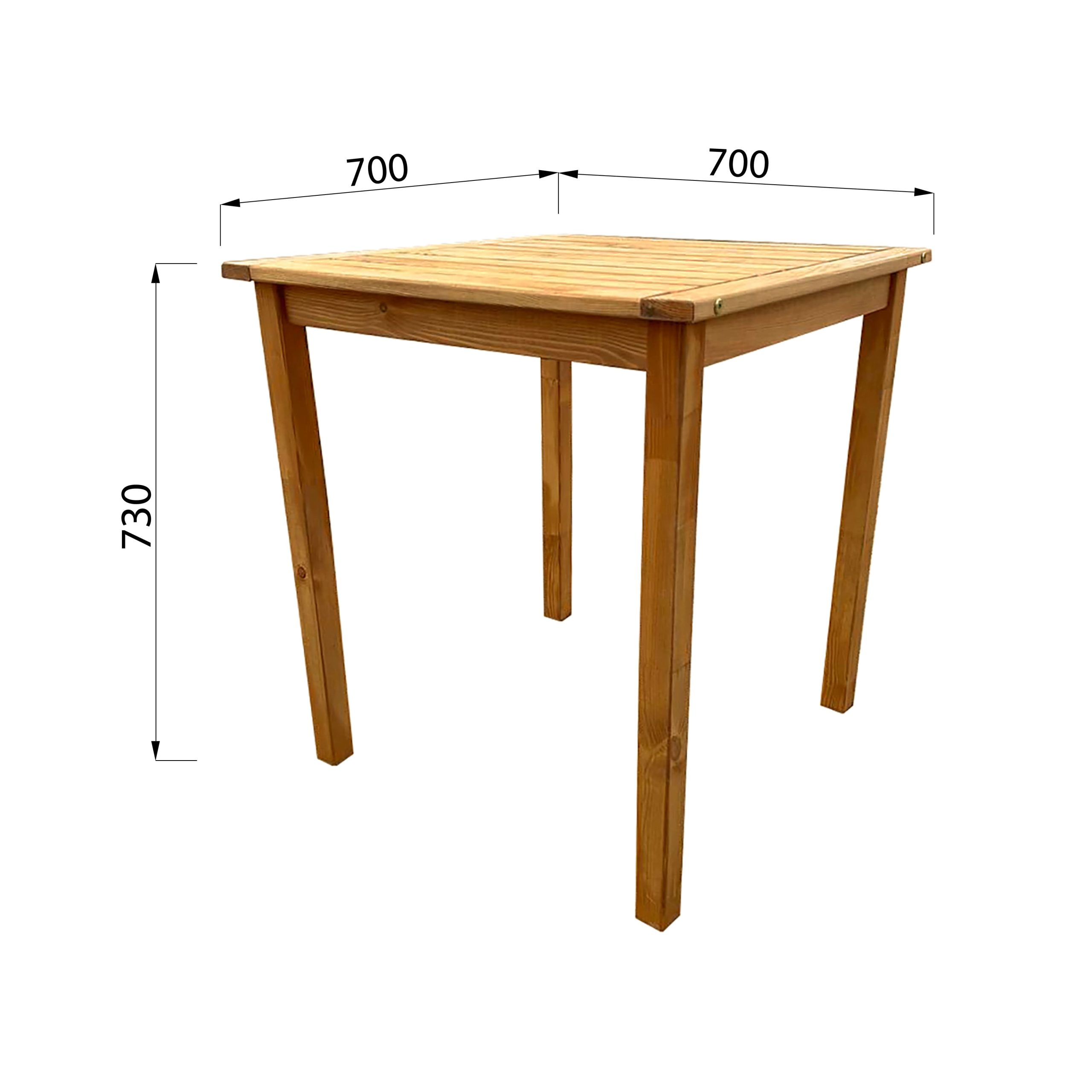 Стол стационарный 70*70см DYATEL, сосна (цвет дуб)