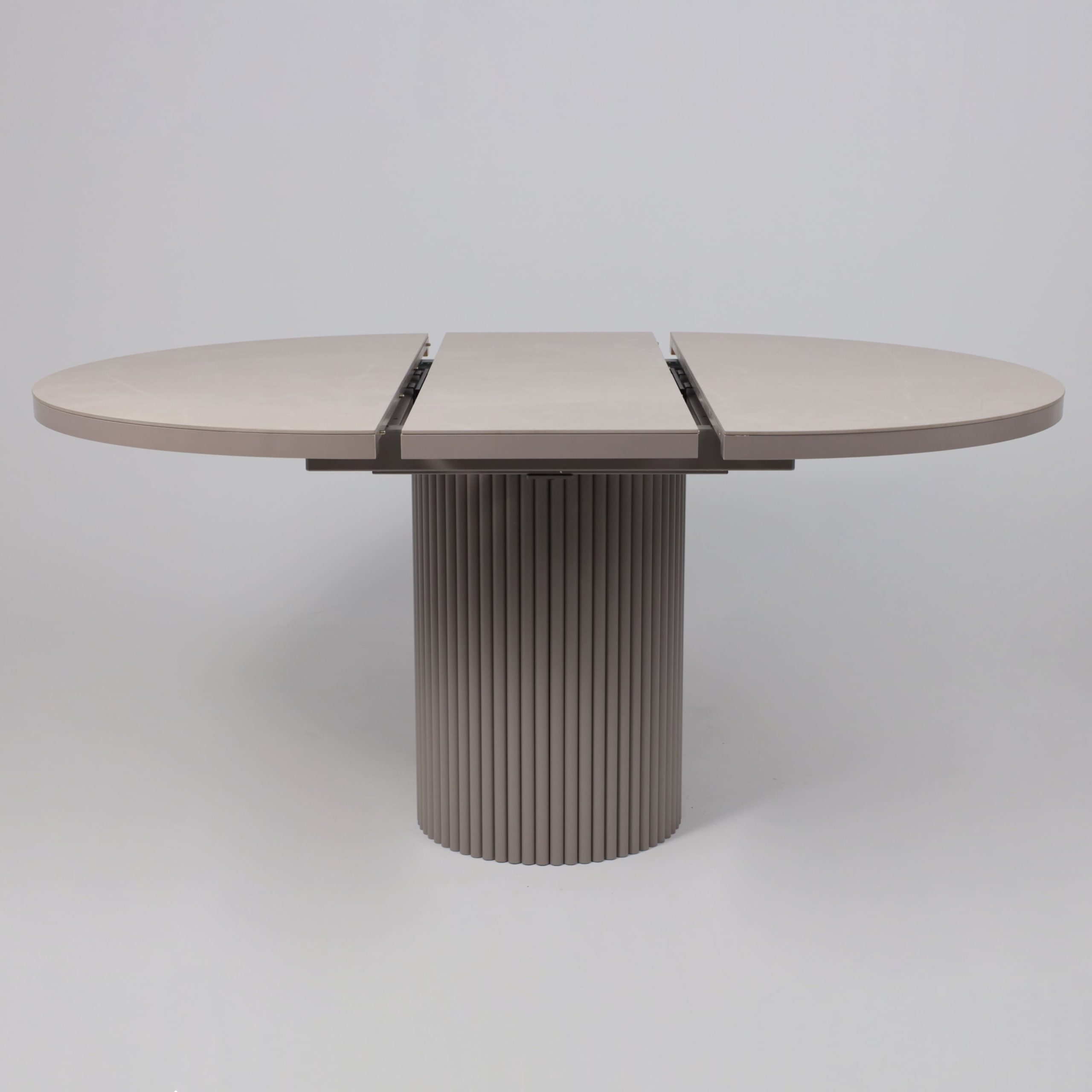 Стол ASKAR ROUND SLIDE-116, раздвижной круглый 116(156), BAYONA IVORY PREMIUM CER/Капучино