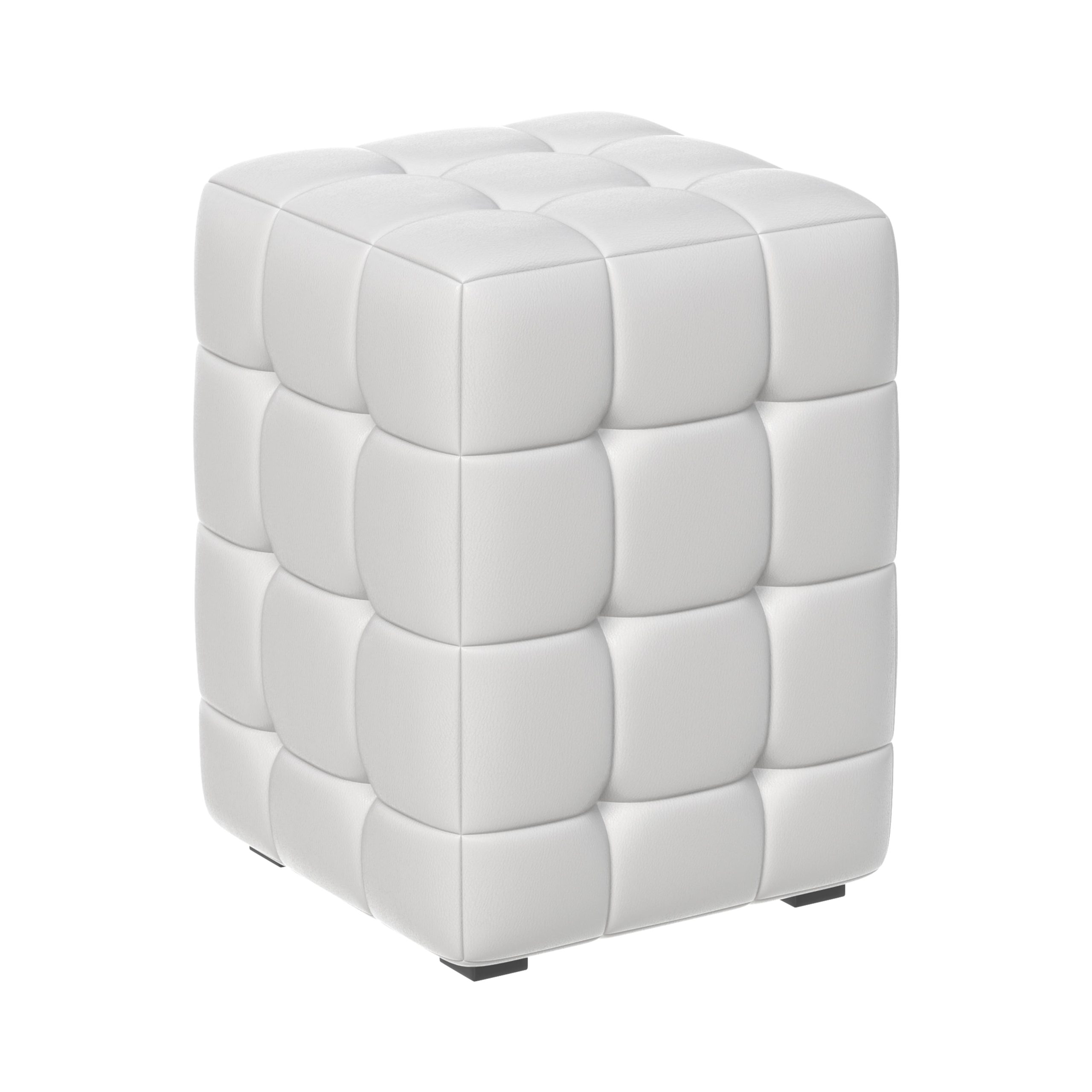 Пуф АРИСТО, кожзам белый, 300х300х400