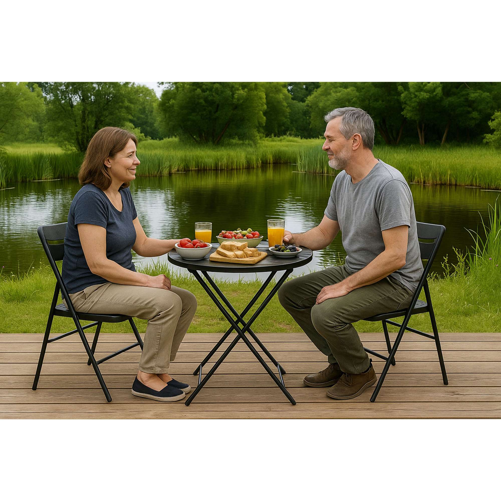 Стул складной 45*49*78, темно-серый