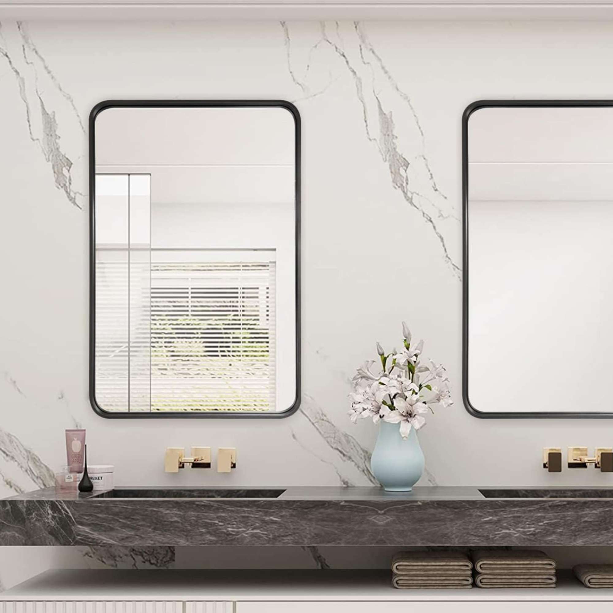 Зеркало подвесное GLAM,500*700, черный