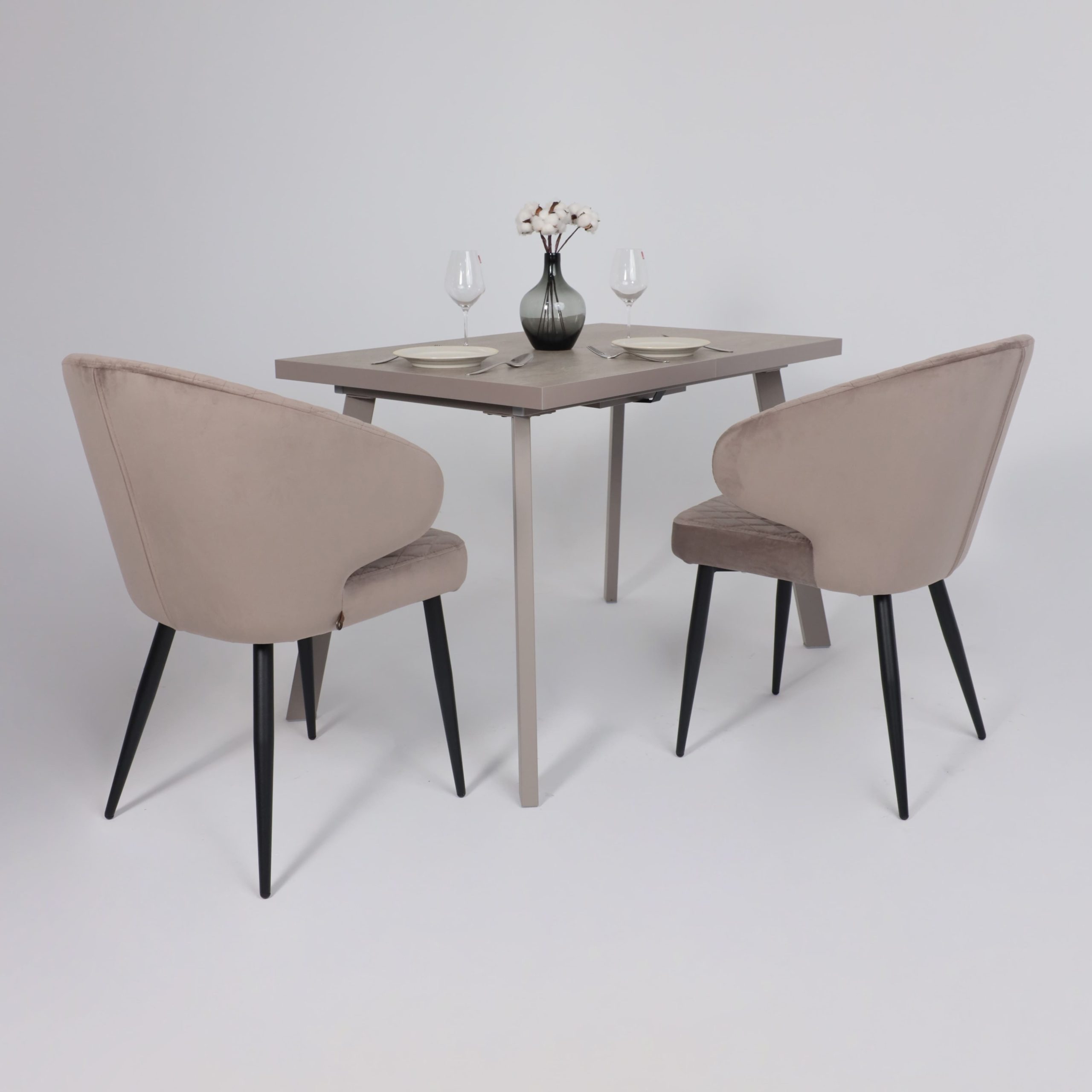 Стол BORG-110, раздвижной 110(142)х70, Бежевый камень-HPL/Капучино