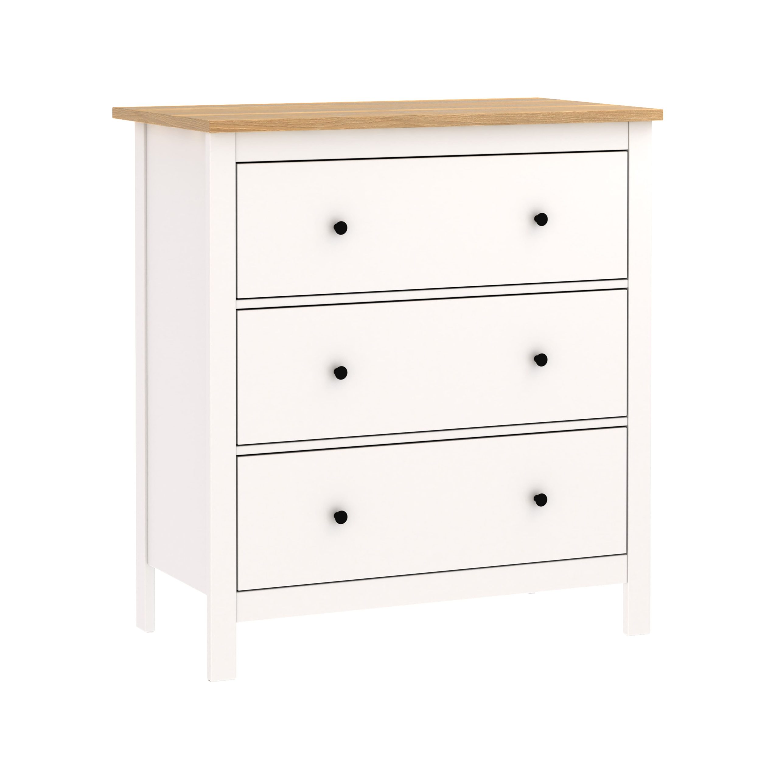 Комод САГА 3 ящика, белый/ясень (2.08.02.020.14 RU)