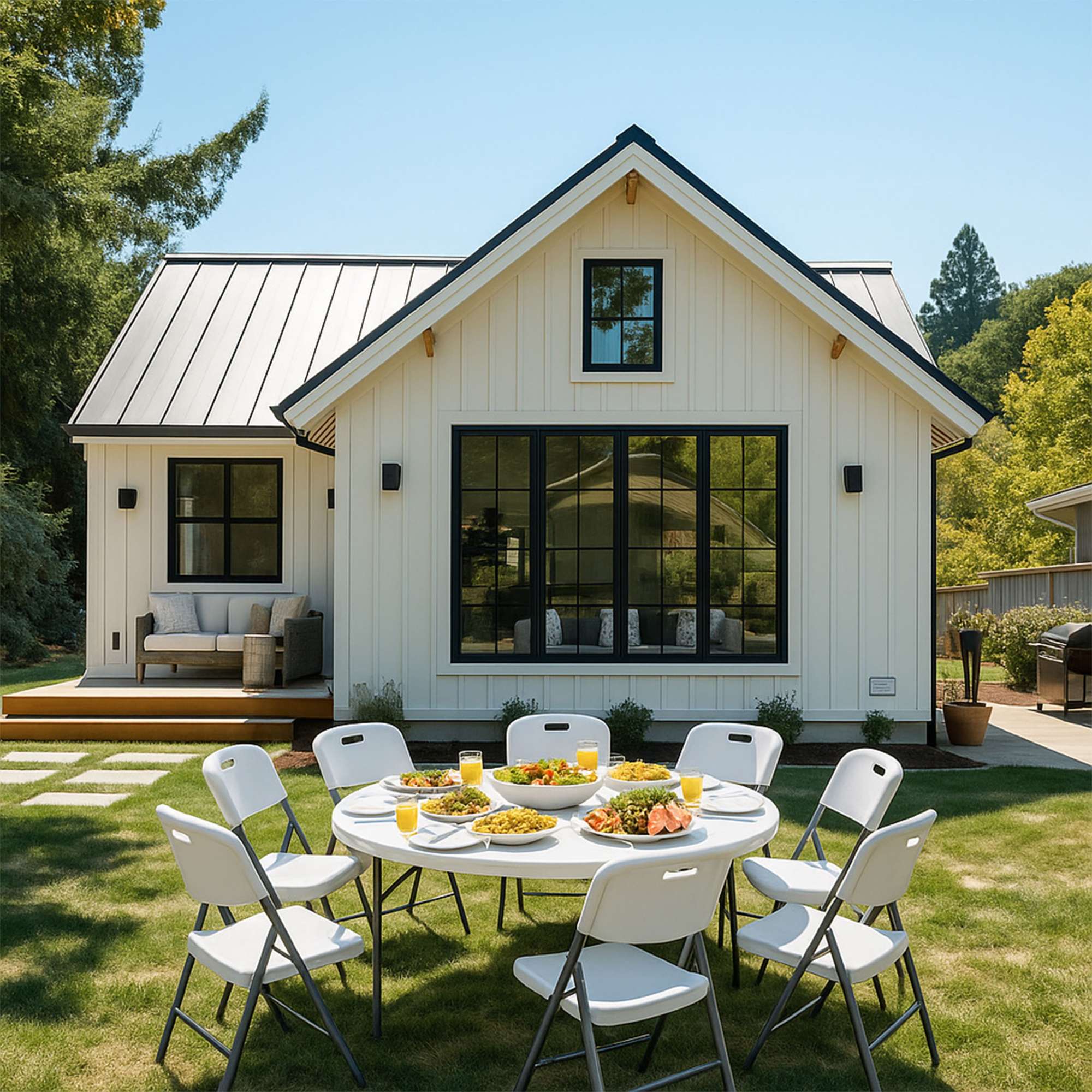 Стол складной D122*74, белый