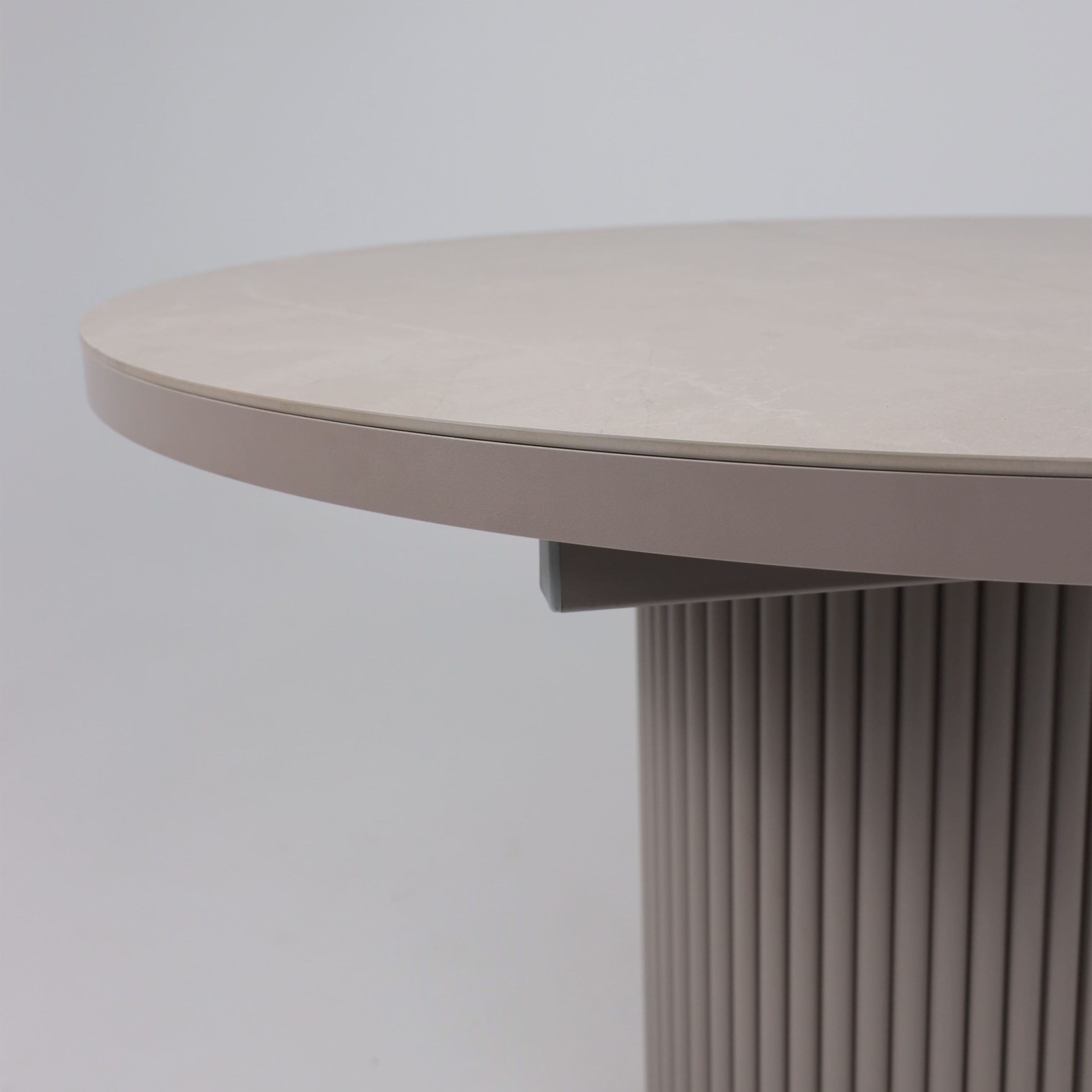 Стол ASKAR ROUND SLIDE-116, раздвижной круглый 116(156), BAYONA IVORY PREMIUM CER/Капучино