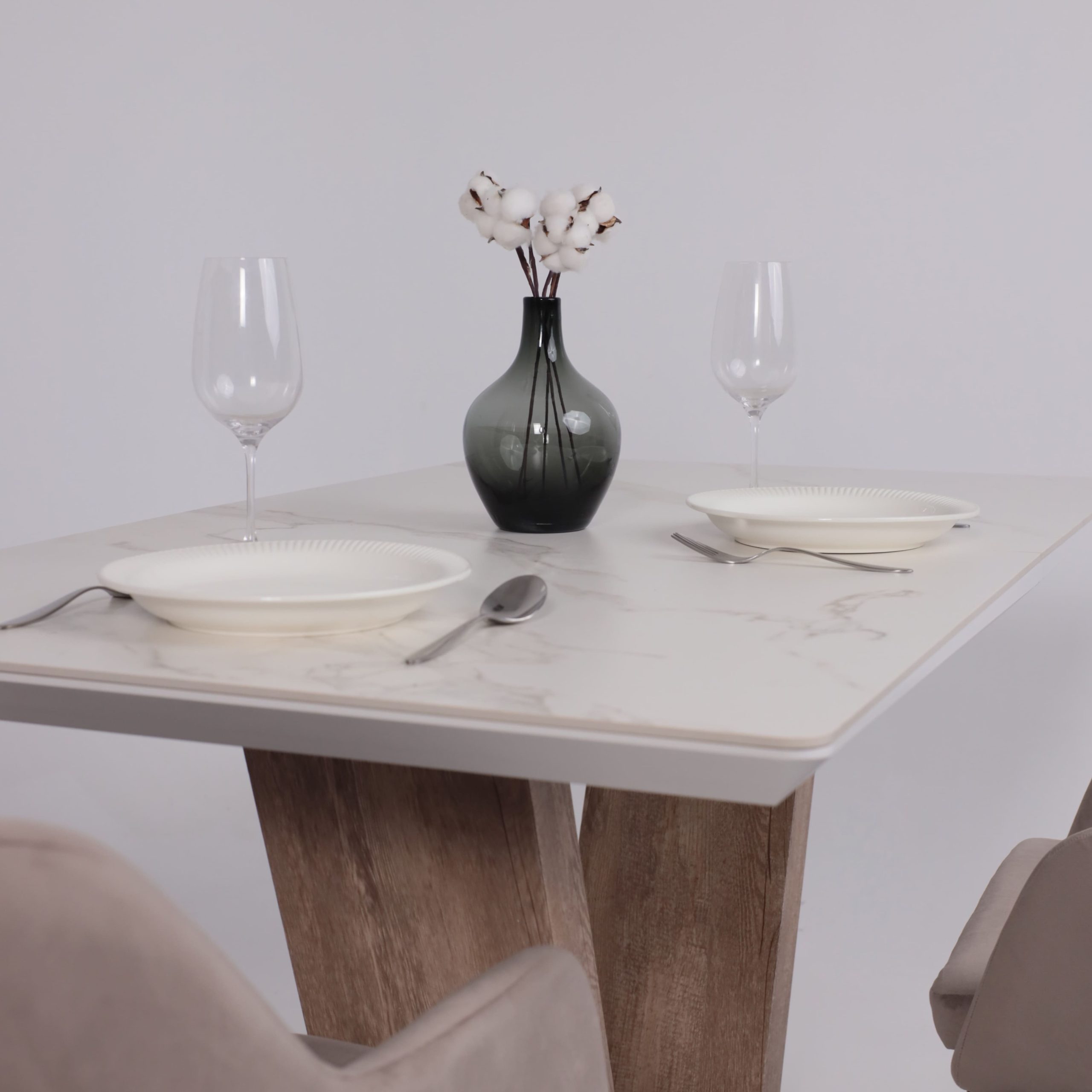 Стол ТОРОНТО, керамика 0 кат. 1400(1715)*800, Камень белый Greys white/Ель умбра