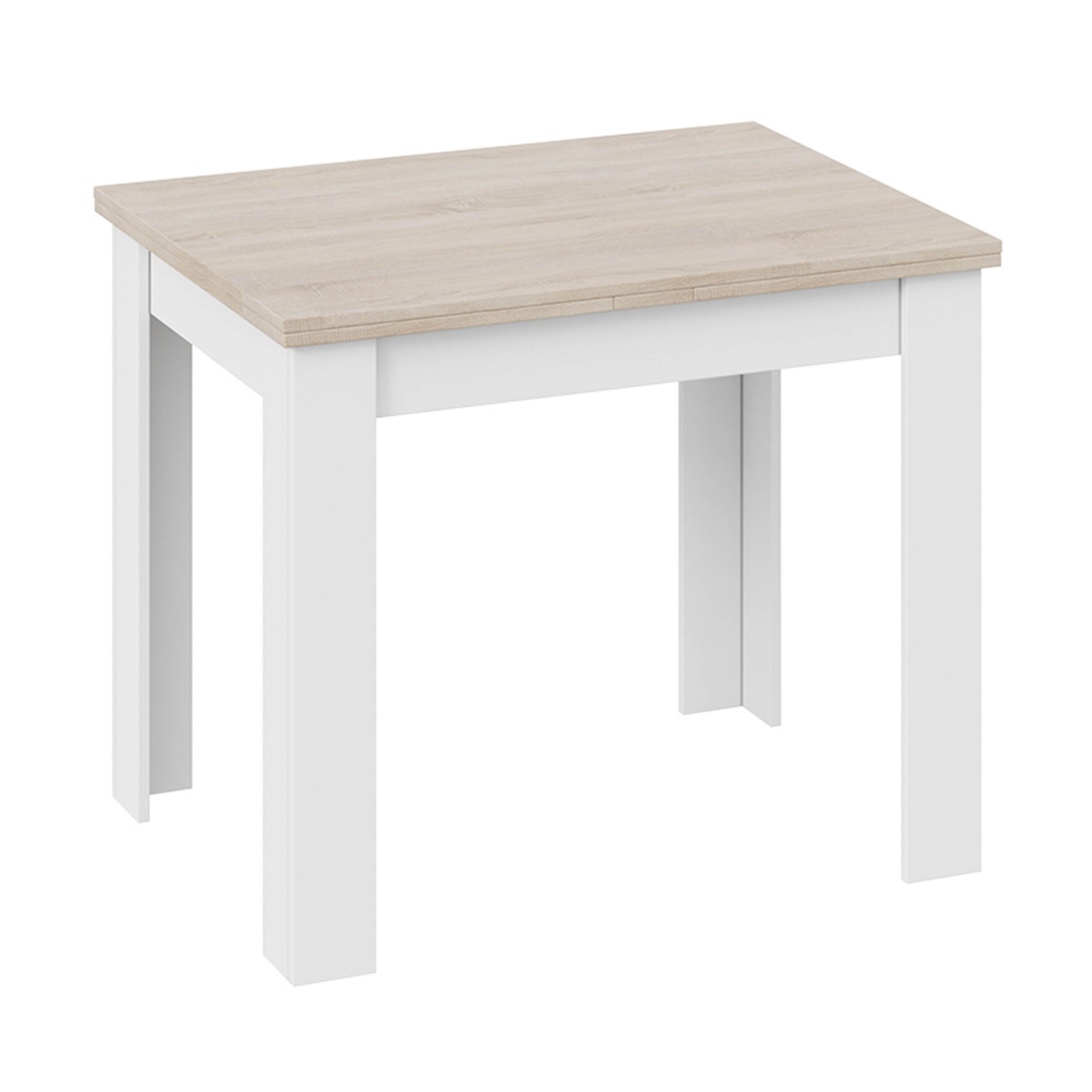 Стол раздвижной ПРОМО Тип 3, 900(1698)*670, дуб сонома светлый/белый