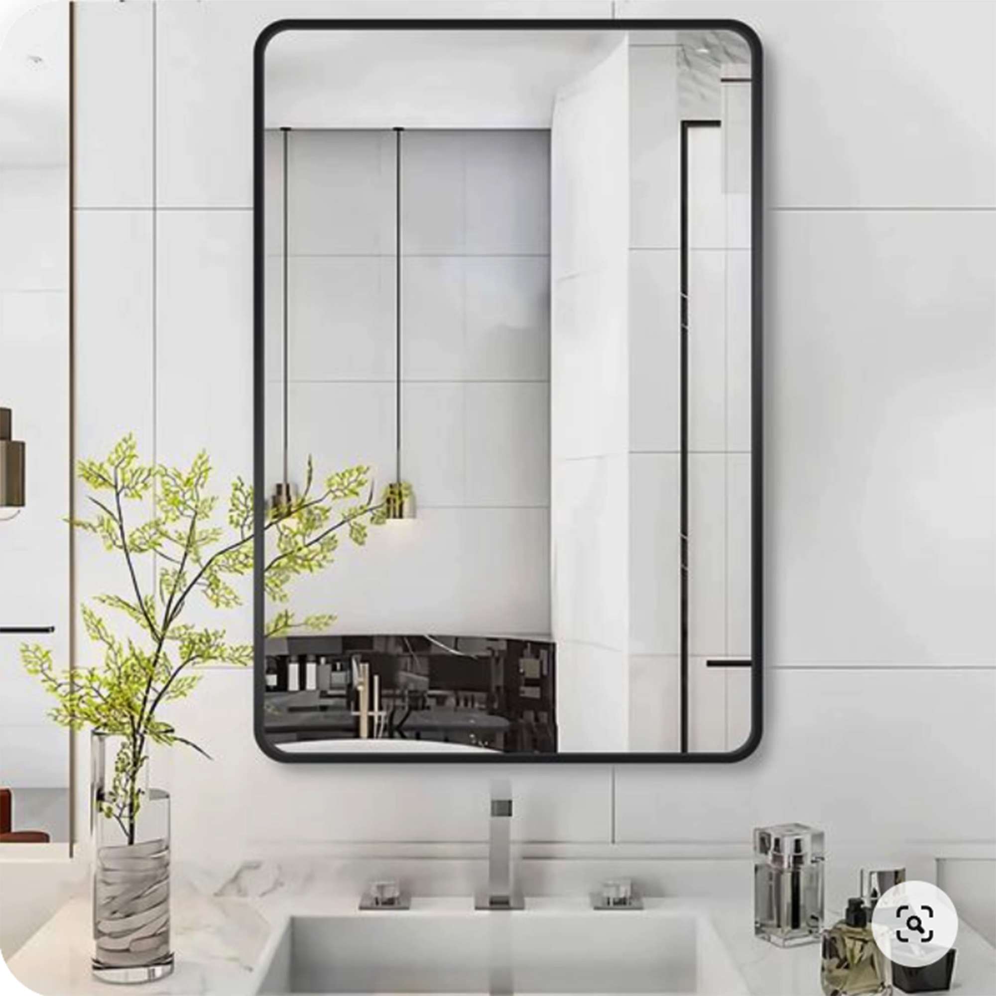 Зеркало подвесное GLAM,500*700, черный