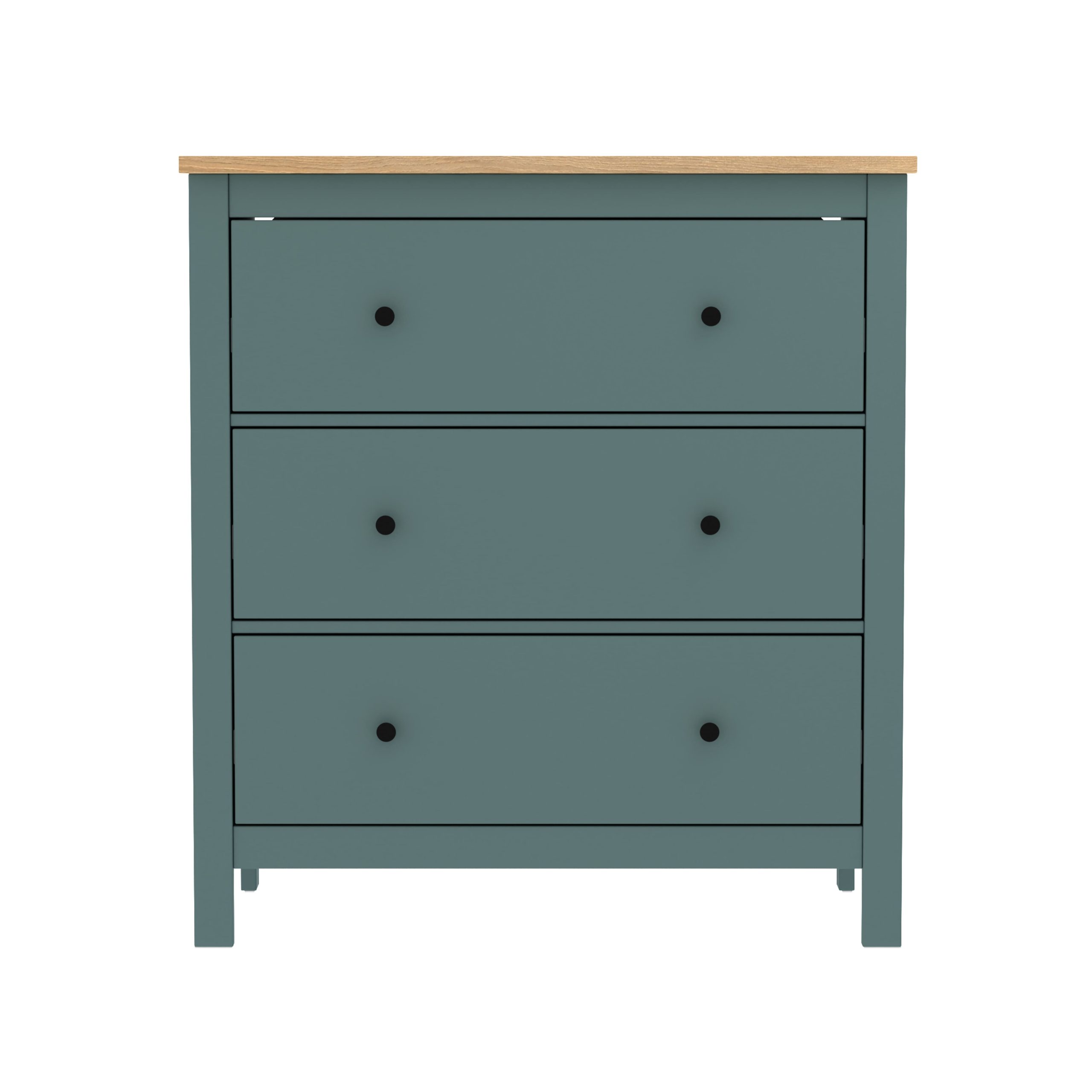 Комод САГА 3 ящика, темно-бирюзовый/ясень (2.08.02.020.16 RU)