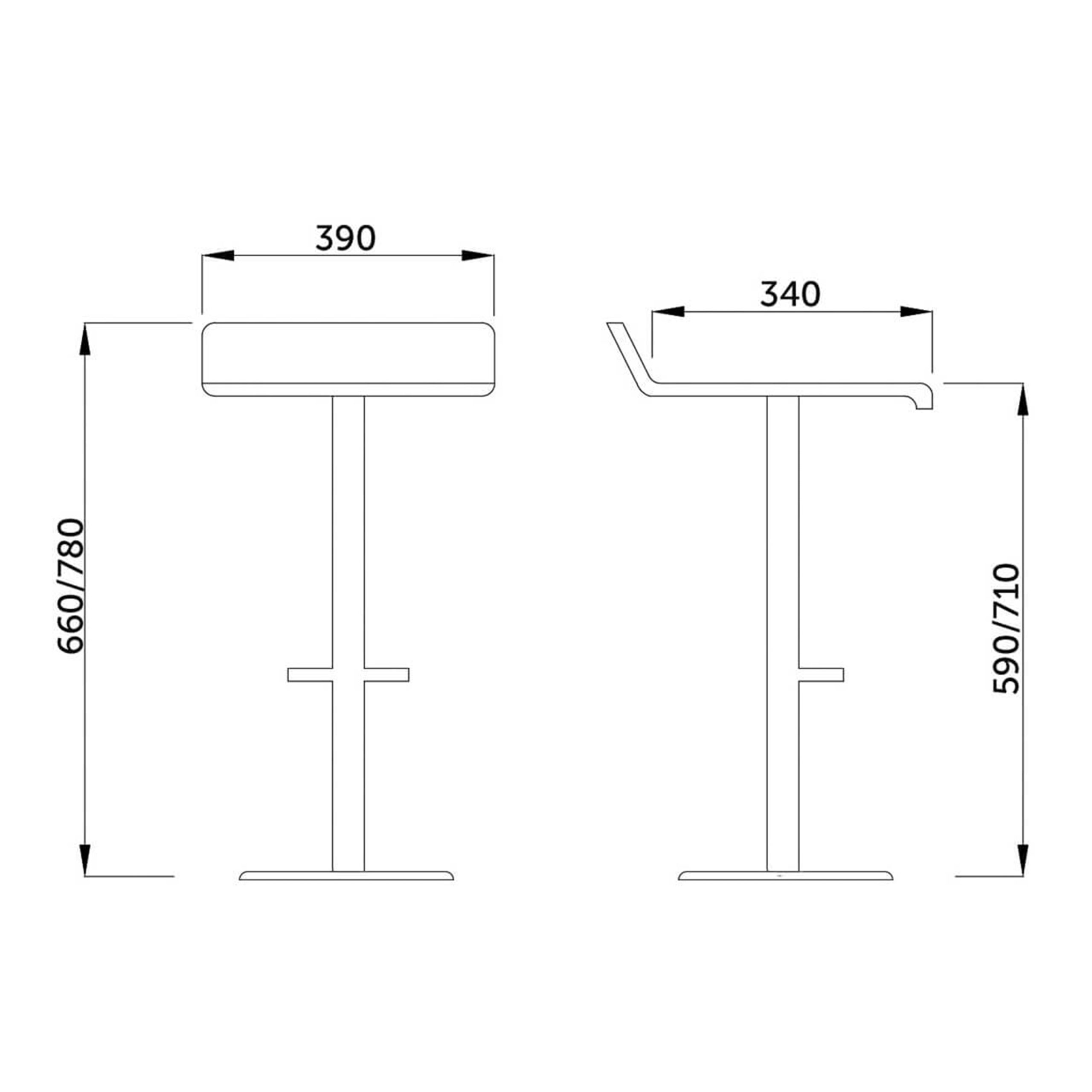 Стул барный SLIM, экокожа коричневый/черный