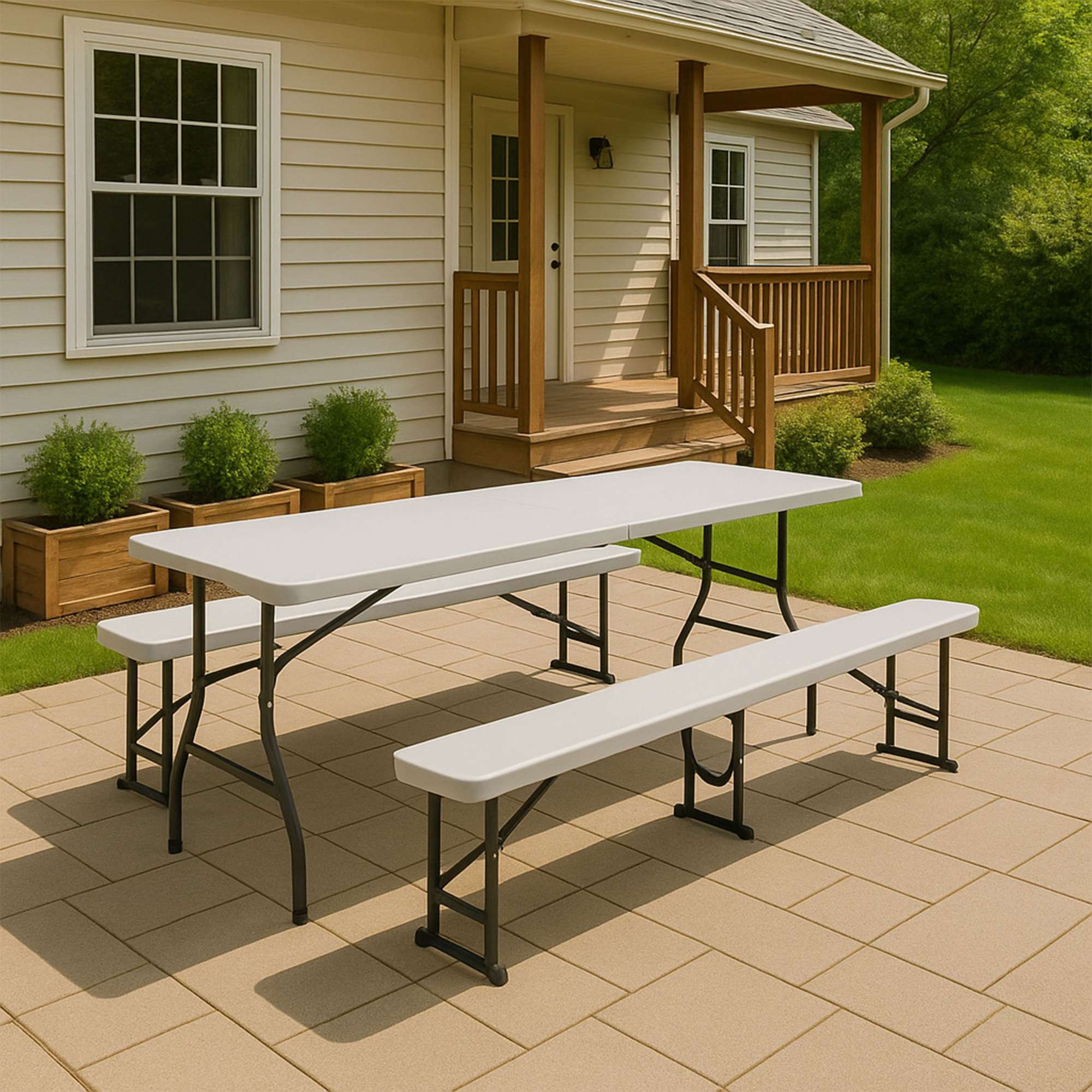 Стол складной 180*75,5*73, белый