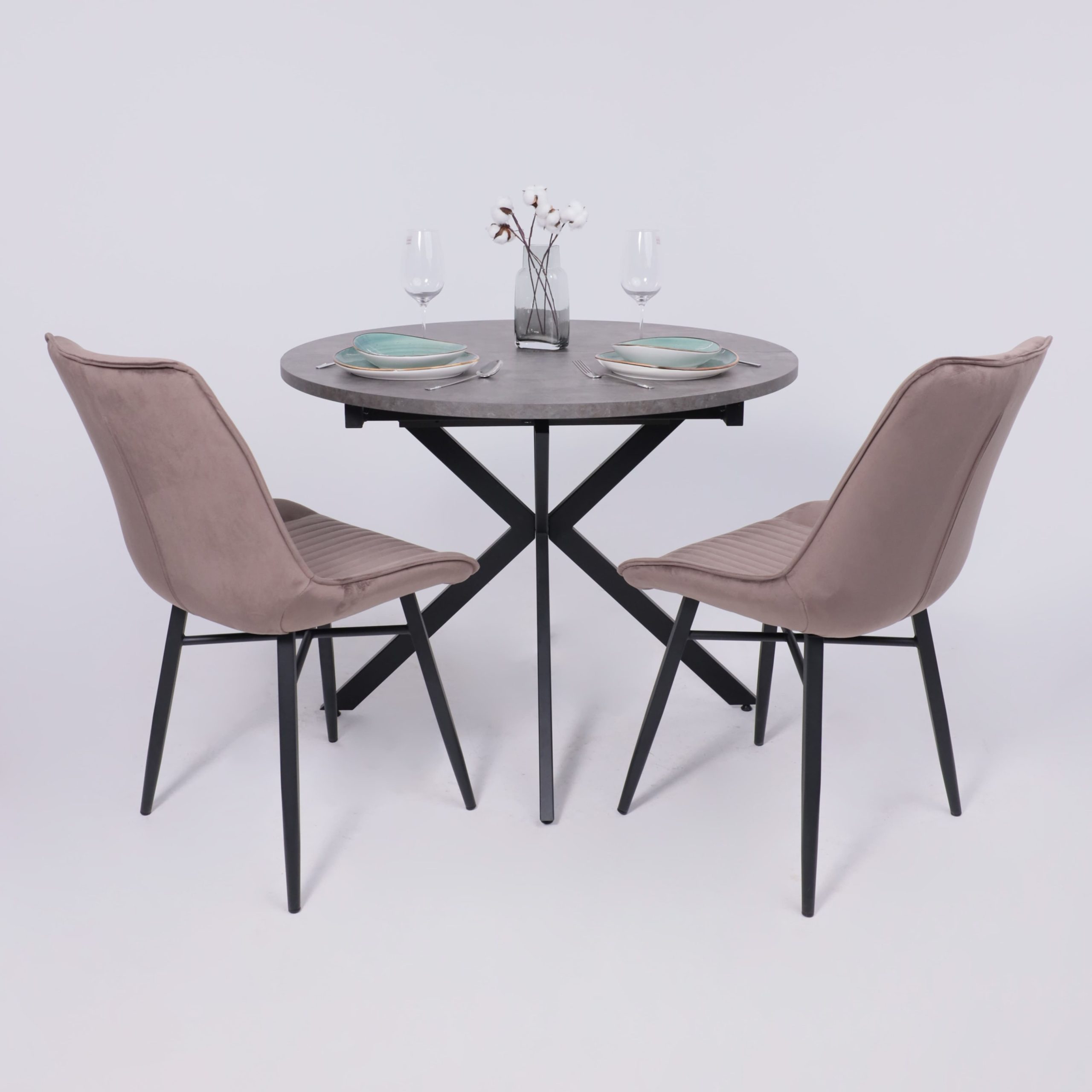 Стул Devis, бежевый велюр Bluvel 38/черный