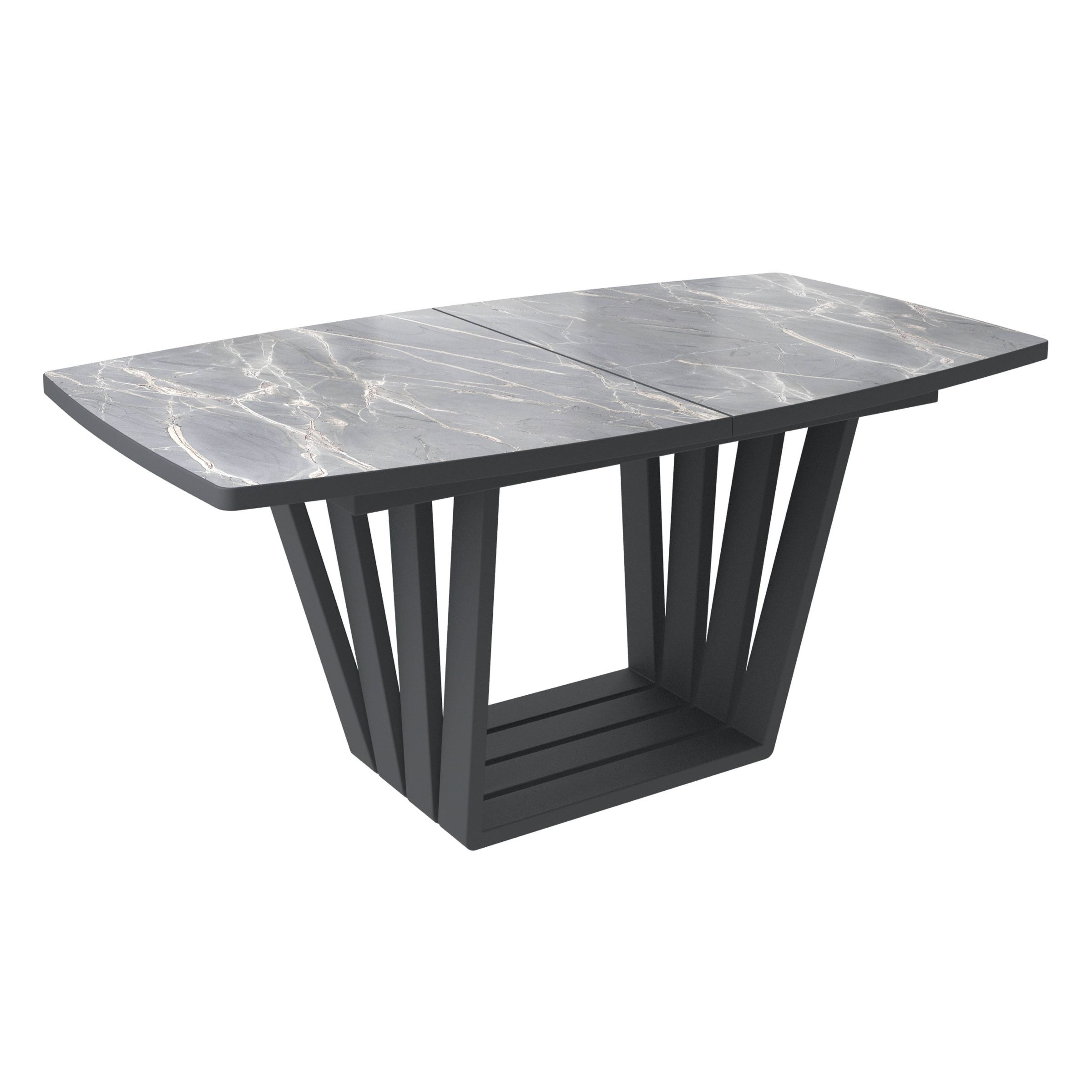 Стол KAMERON раздвижной, 1600(2050)*900 HPL-пластик Серый камень Manaus/черный