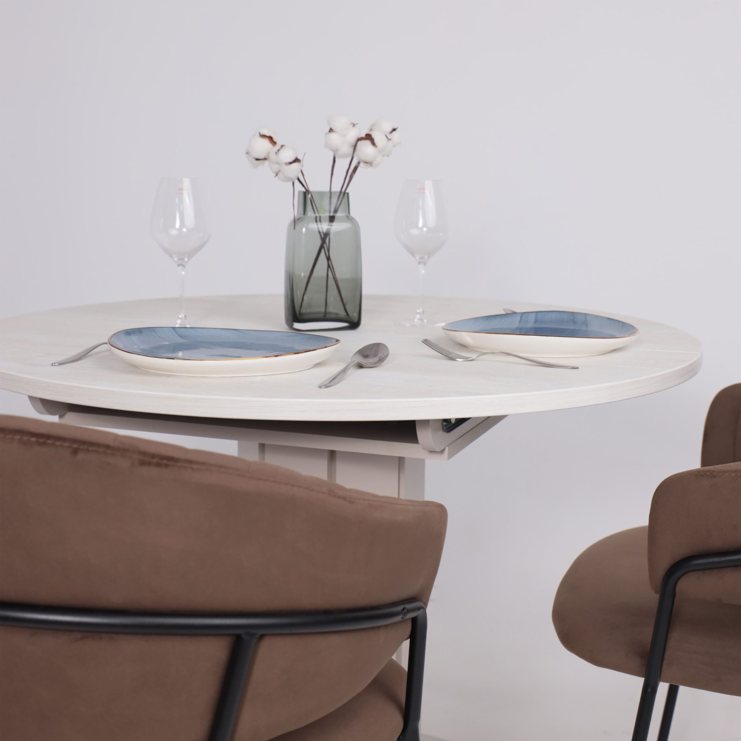 Стол раздвижной на опоре ONTARIO,1000(1300)*760*1000, (ледяное дерево/персидский жемчуг)