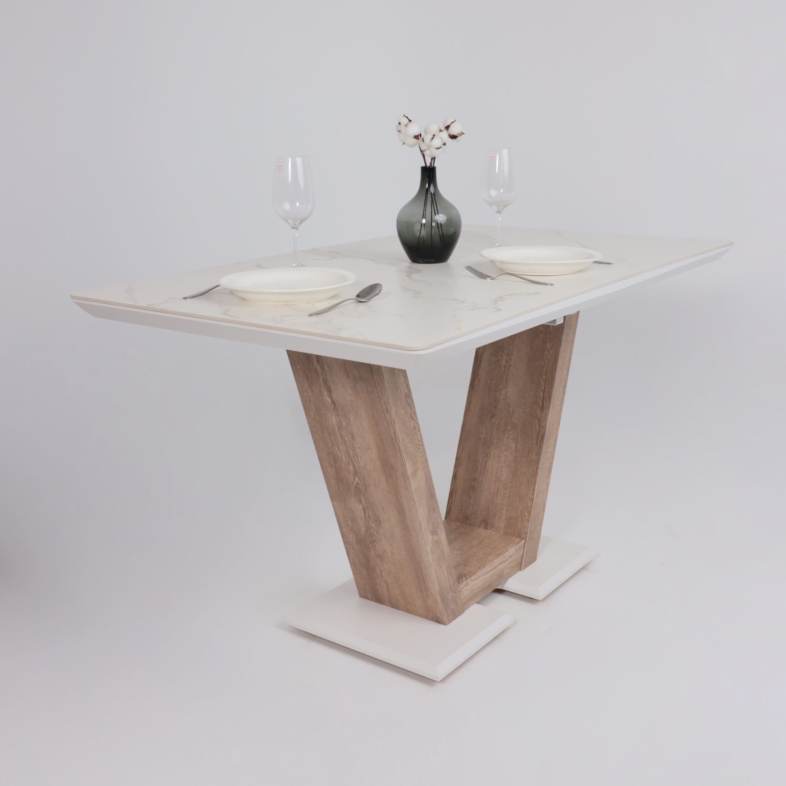 Стол ТОРОНТО, керамика 0 кат. 1400(1715)*800, Камень белый Greys white/Ель умбра