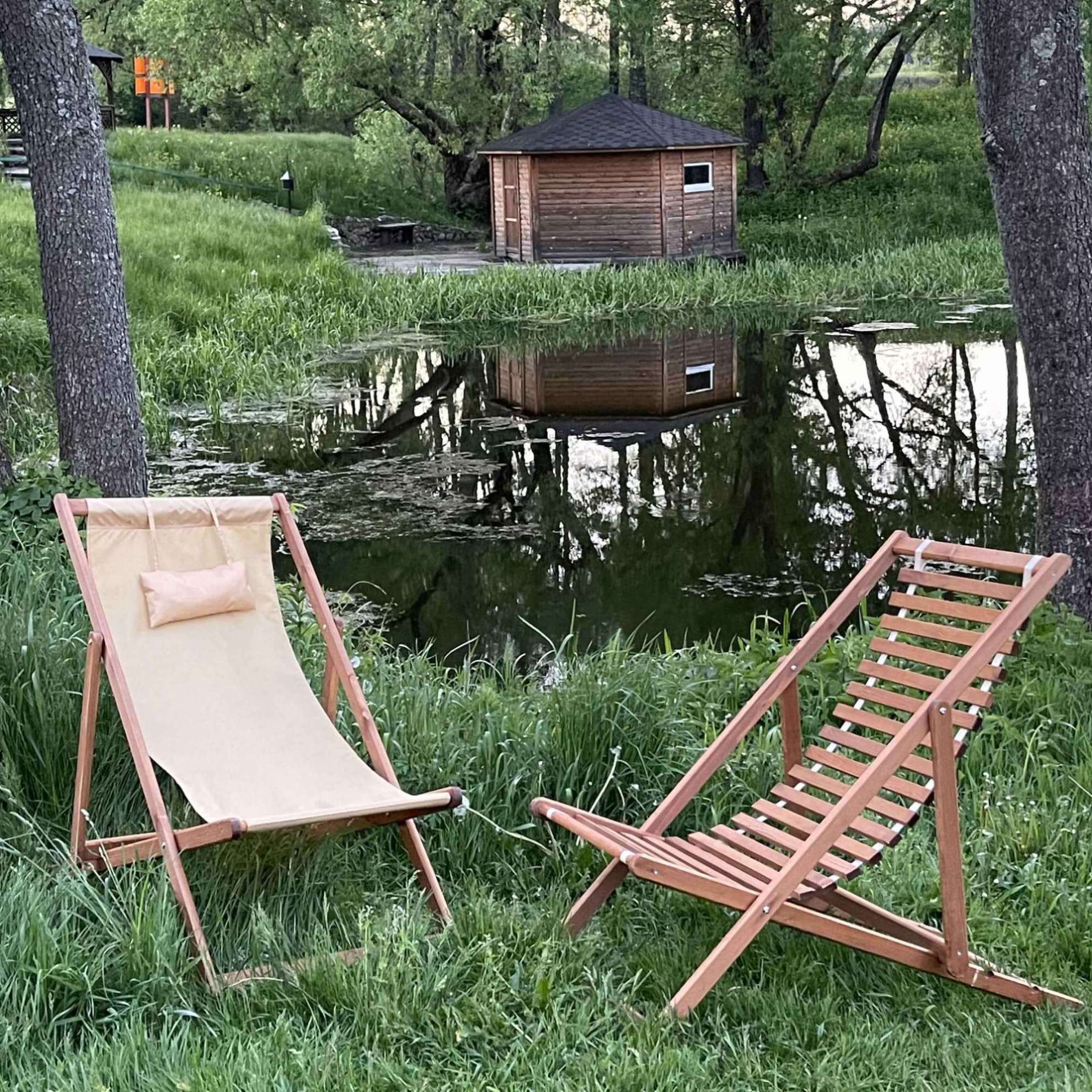 Кресло-шезлонг DYATEL сиденье из ткани сосна (цвет дуб)