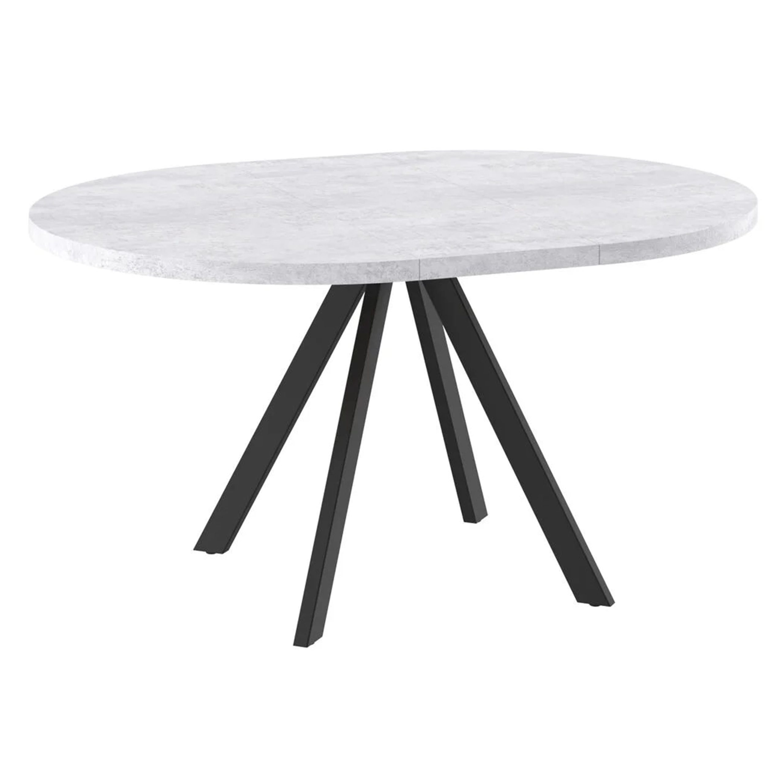 Стол RONDO М-100, круглый раздвижной 100(135), СЕРЫЙ СЛАНЕЦ/Черный