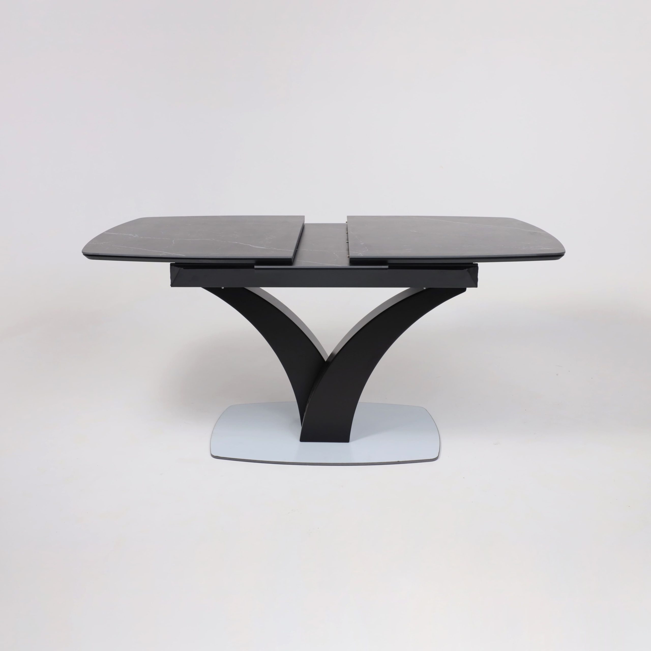 Стол НОТР ДАМ MODERNE, керамика 0 кат. 1400(1800)*850, Камень черный Greys Black /Черный матовый