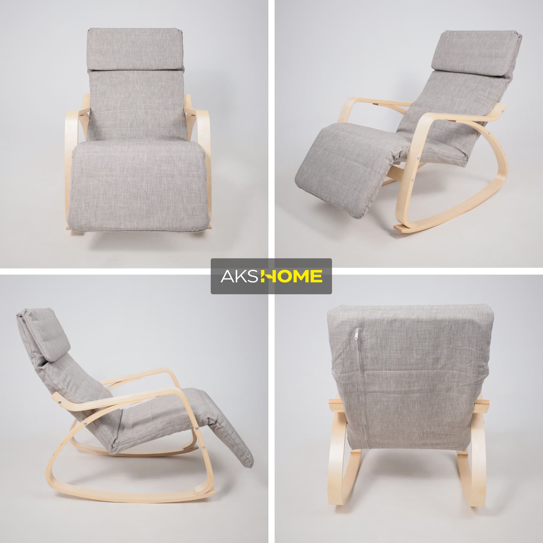 Кресло-качалка SMART, ткань, серый Gray-L