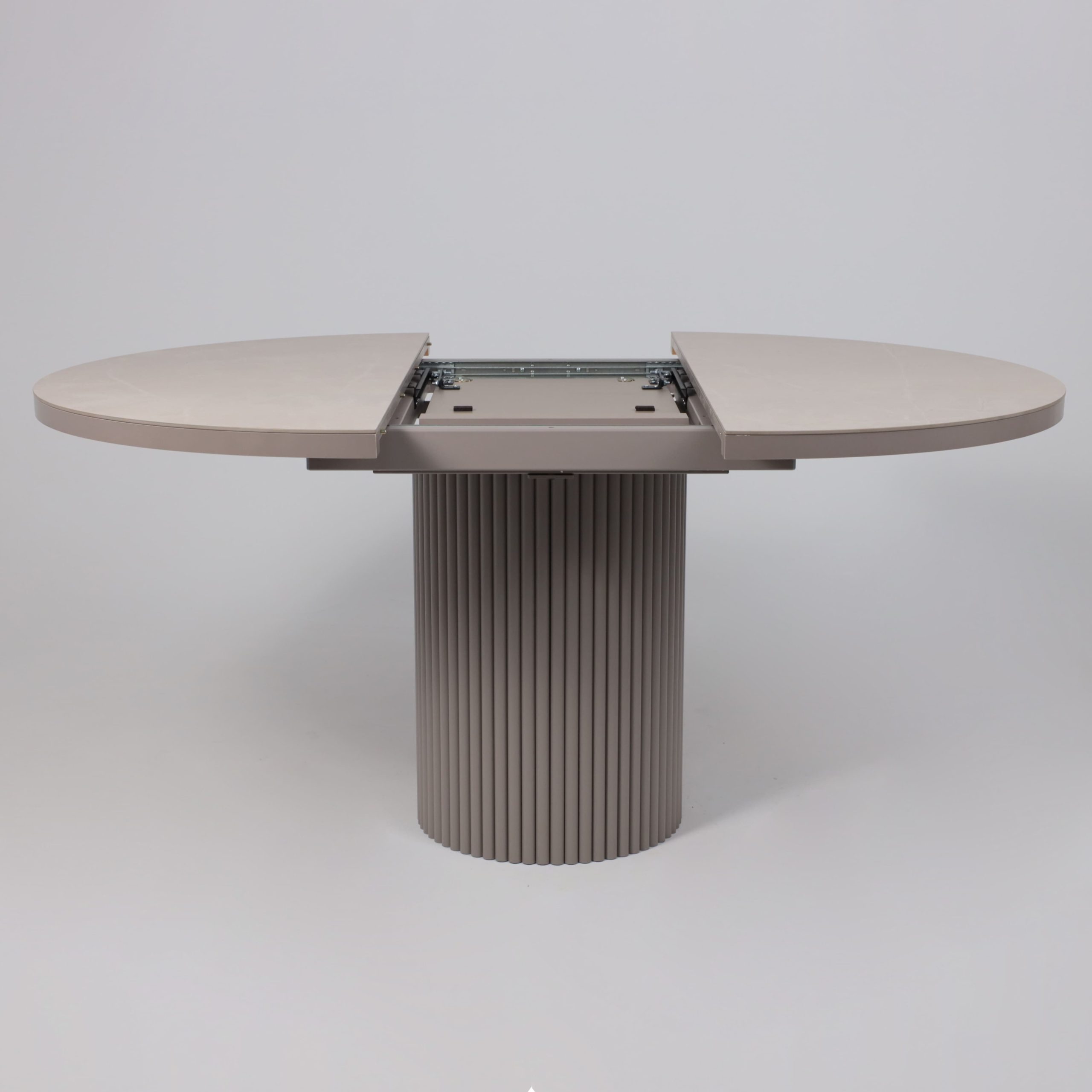 Стол ASKAR ROUND SLIDE-116, раздвижной круглый 116(156), BAYONA IVORY PREMIUM CER/Капучино