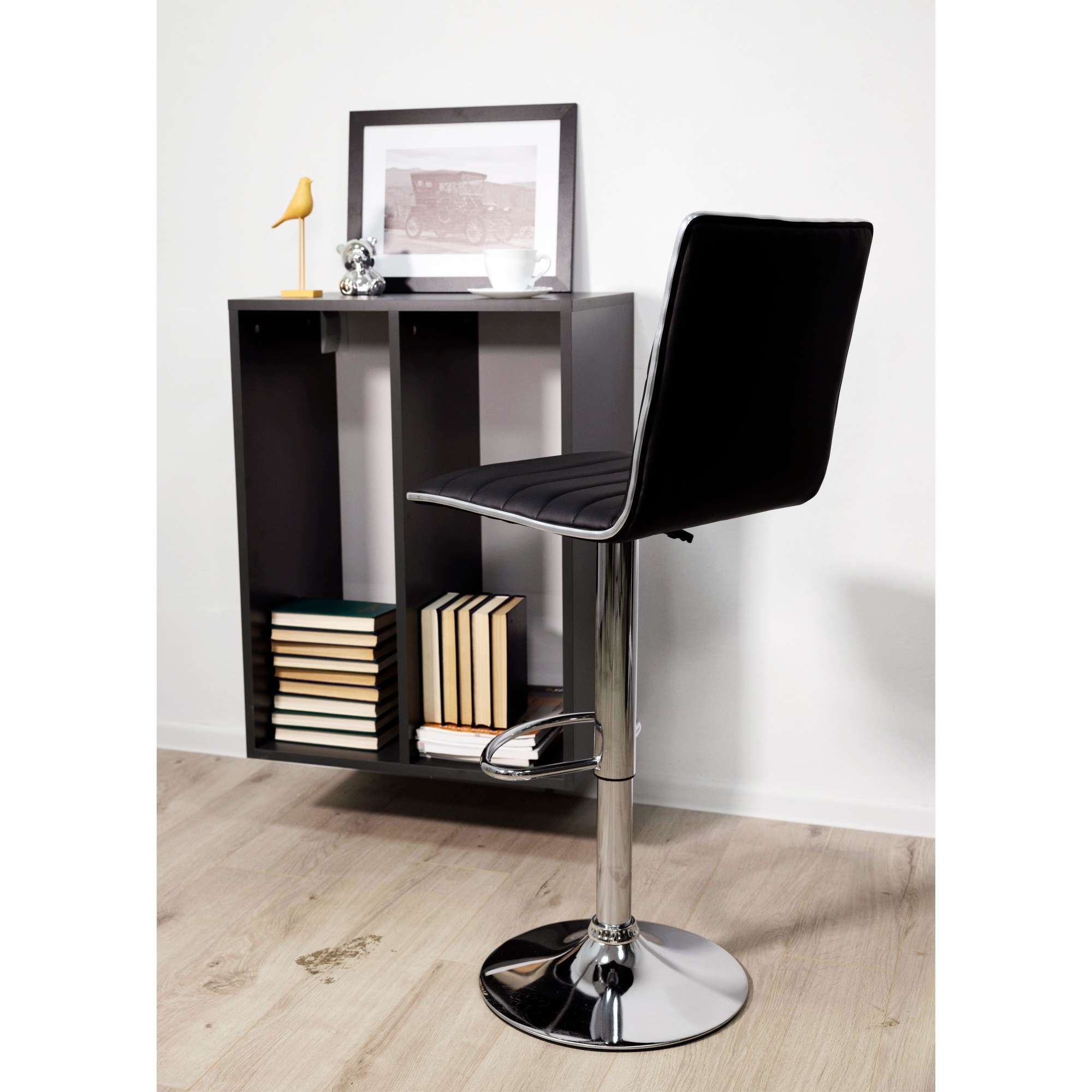 Стул барный DARSY, экокожа, черный/хром