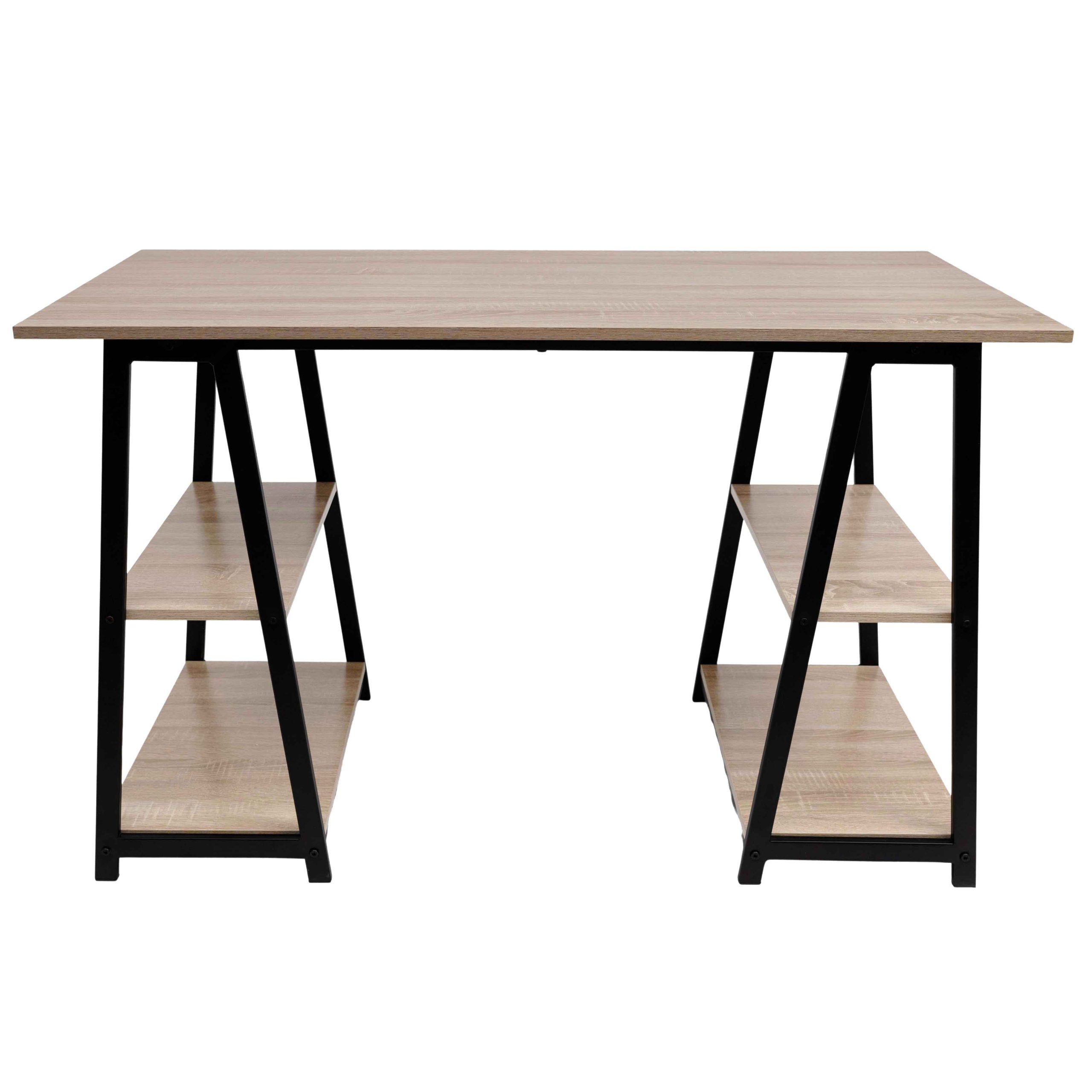 Стол письменный TOPAZ, светлый дуб/черный металл, 1200*600*770