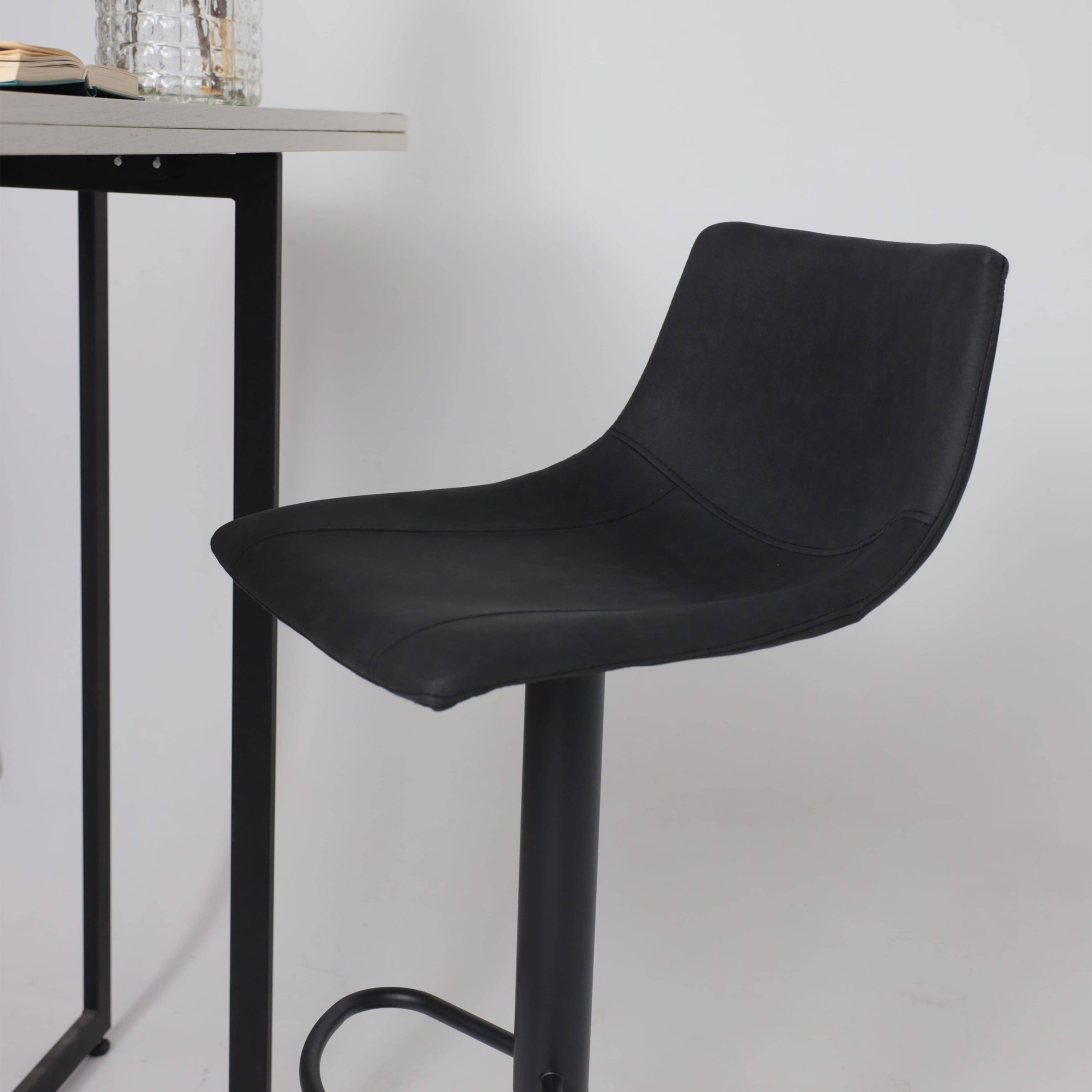 Стул барный BEN, ткань,  черный/черный