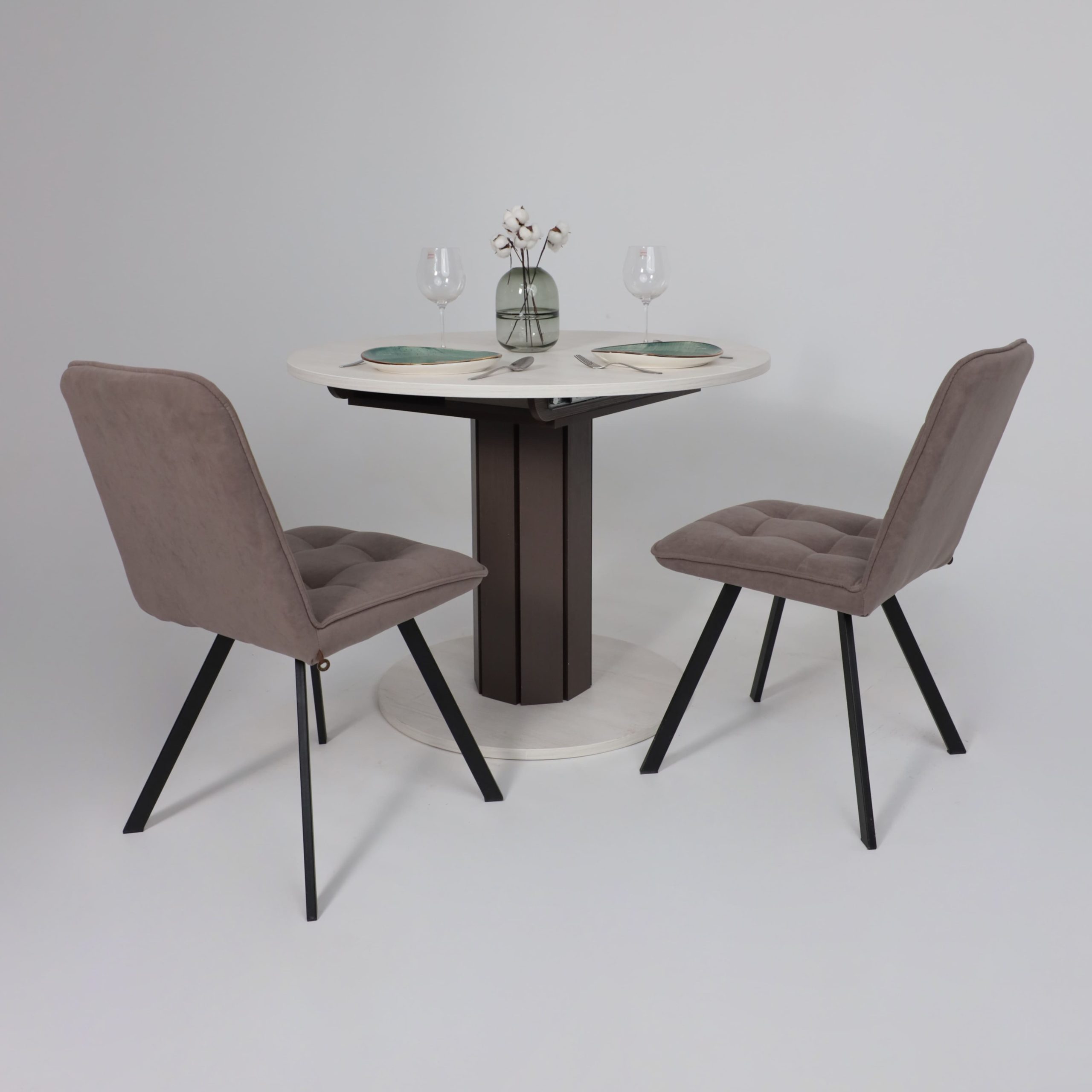 Стол раздвижной на опоре ONTARIO,1000(1300)*760*1000, (сосна каньон/коричневый)