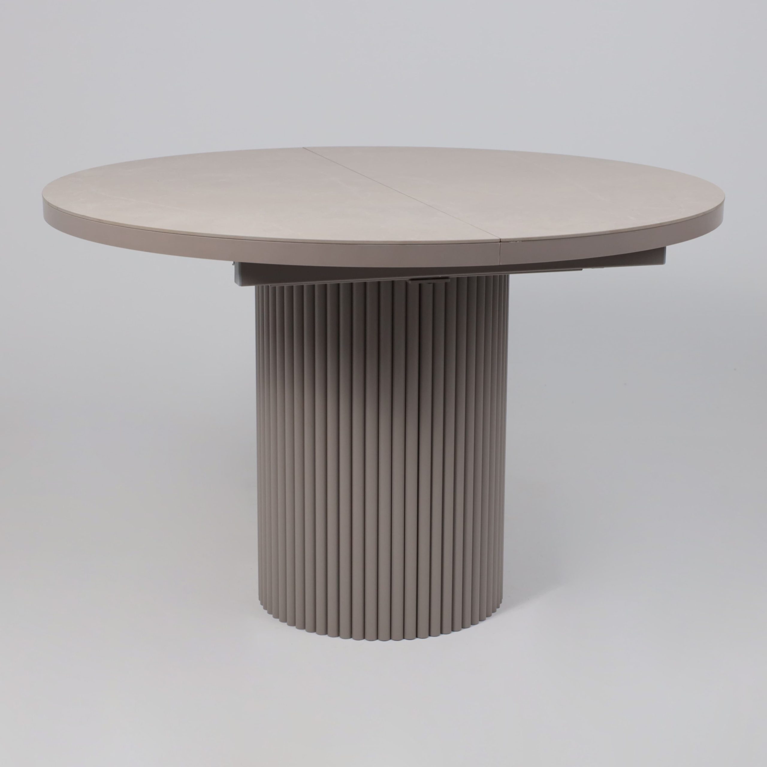 Стол ASKAR ROUND SLIDE-116, раздвижной круглый 116(156), BAYONA IVORY PREMIUM CER/Капучино