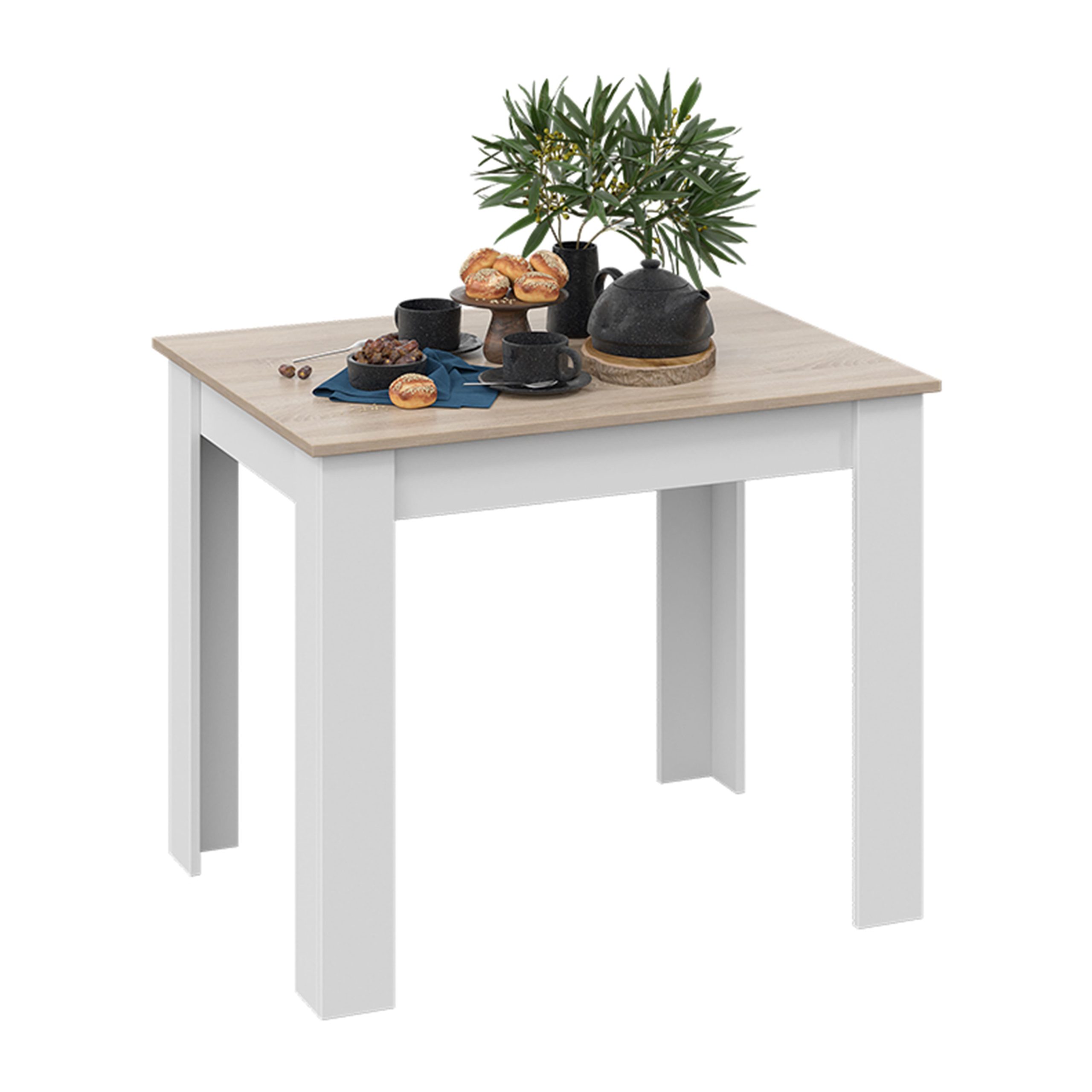 Стол обеденный ПРОМО Тип 1, 900*670, дуб сонома светлый/белый