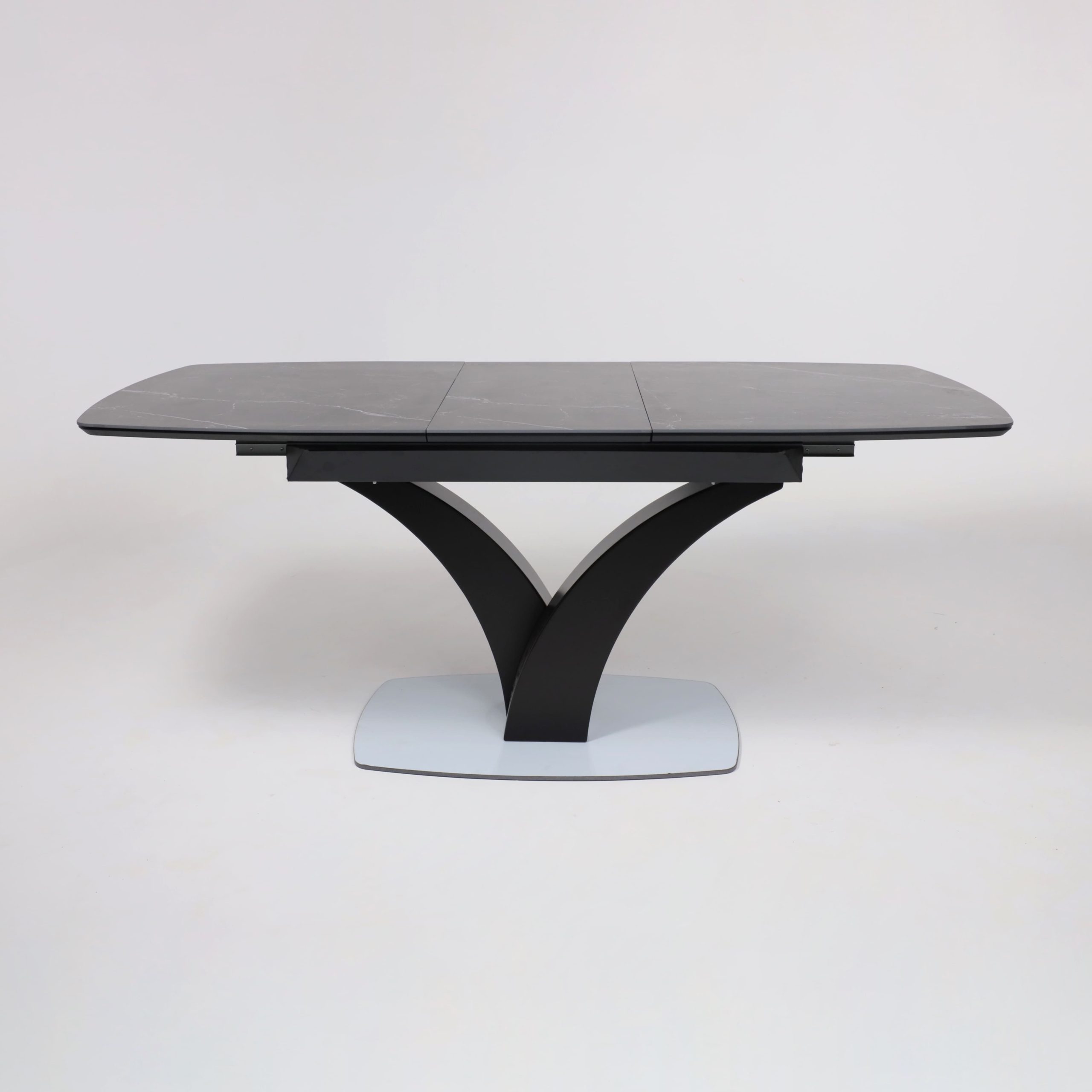 Стол НОТР ДАМ MODERNE, керамика 0 кат. 1400(1800)*850, Камень черный Greys Black /Черный матовый