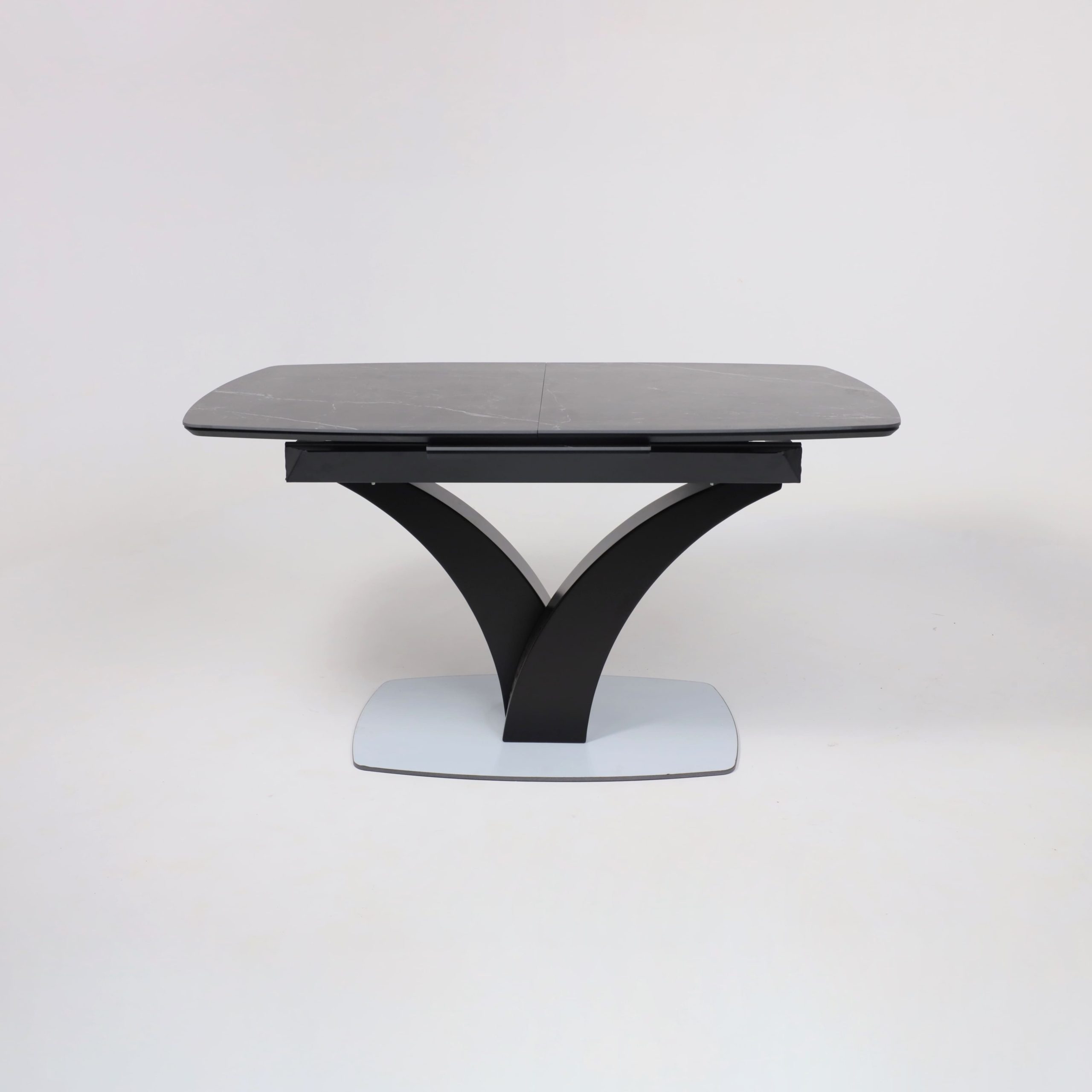 Стол НОТР ДАМ MODERNE, керамика 0 кат. 1400(1800)*850, Камень черный Greys Black /Черный матовый