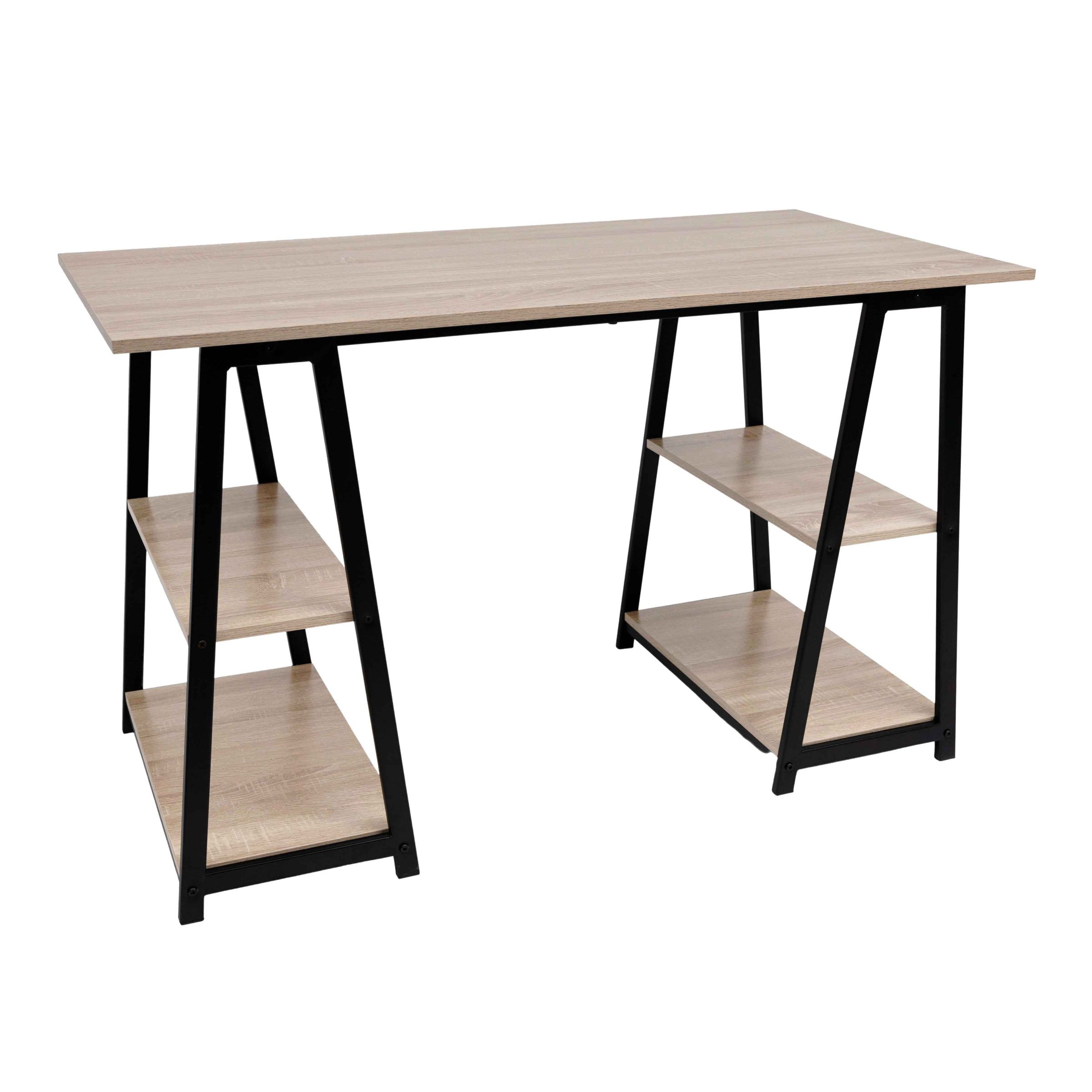 Стол письменный TOPAZ, светлый дуб/черный металл, 1200*600*770